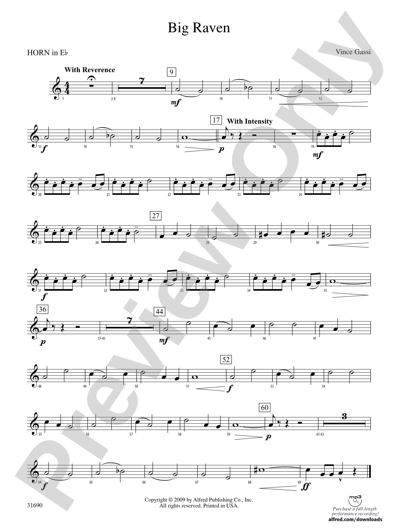 Big Raven: (wp) 1st Horn in E-flat