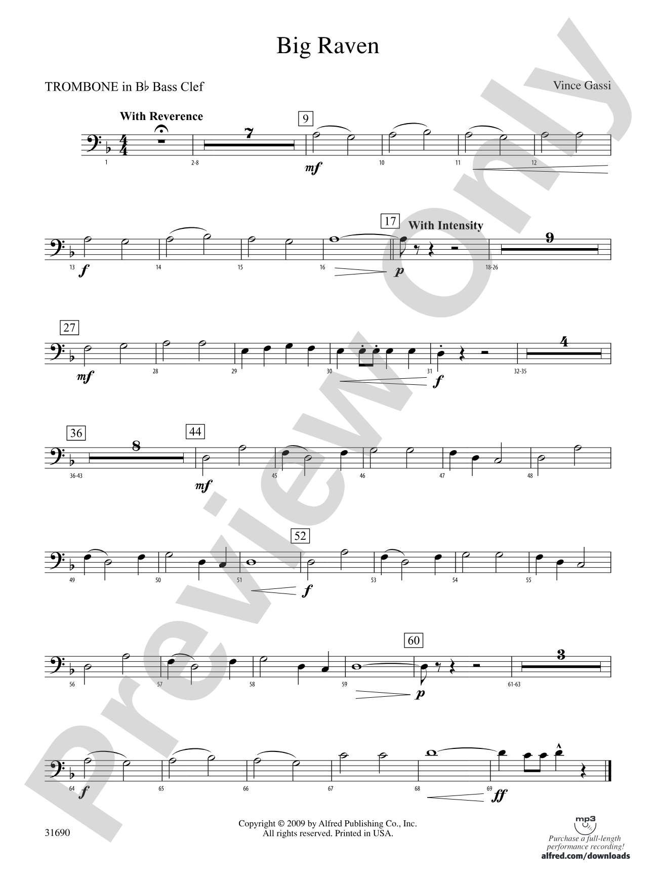 Big Raven: (wp) 1st B-flat Trombone B.C.