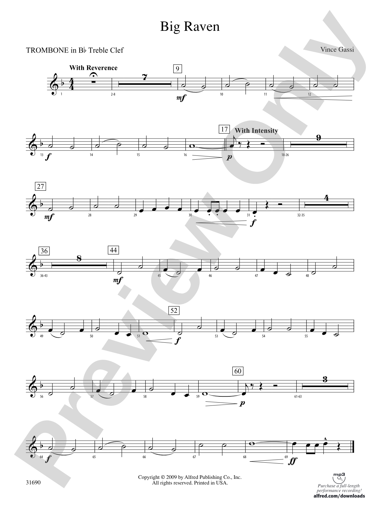 Big Raven: (wp) 1st B-flat Trombone T.C.