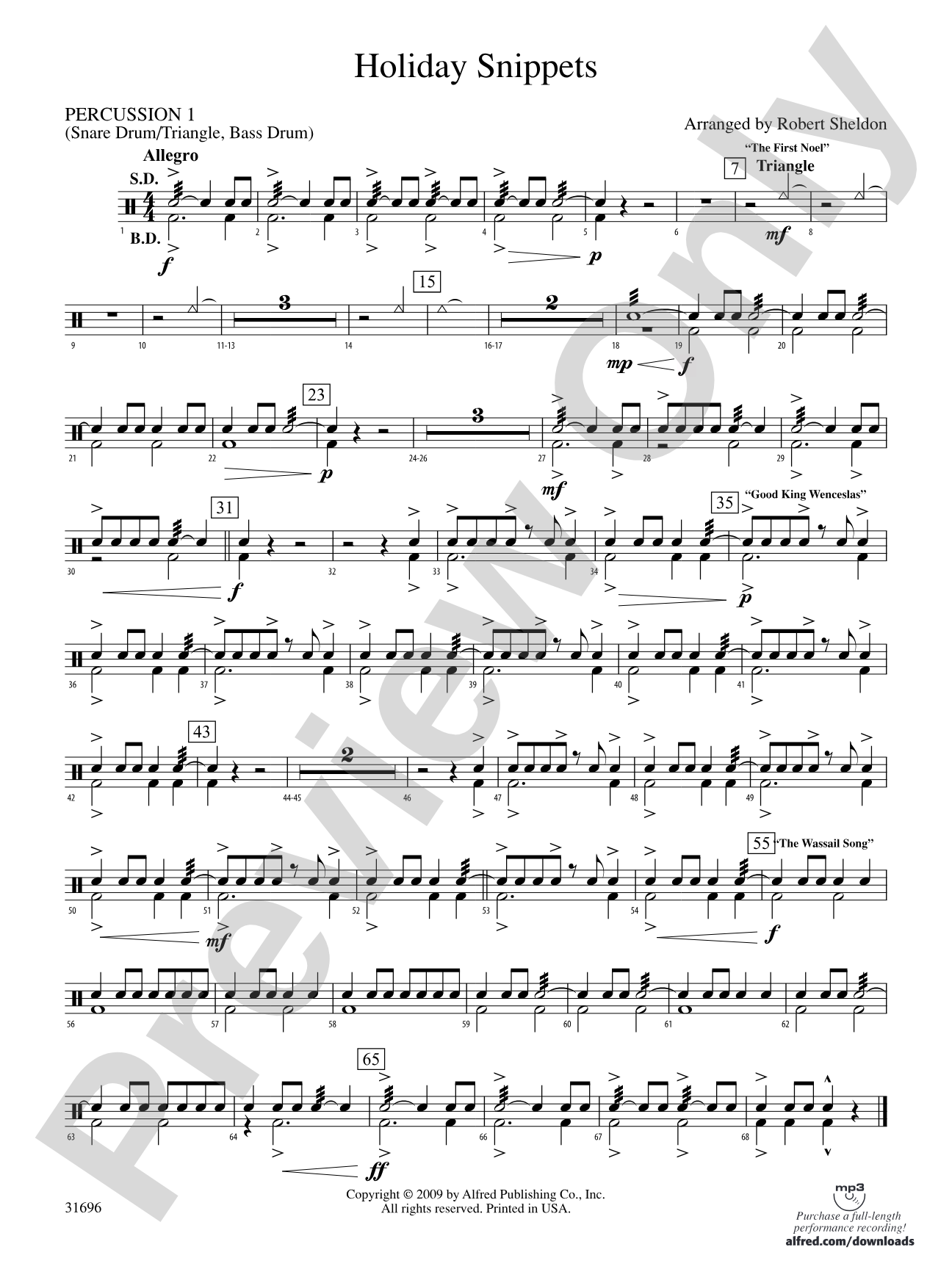 Holiday Snippets: 1st Percussion