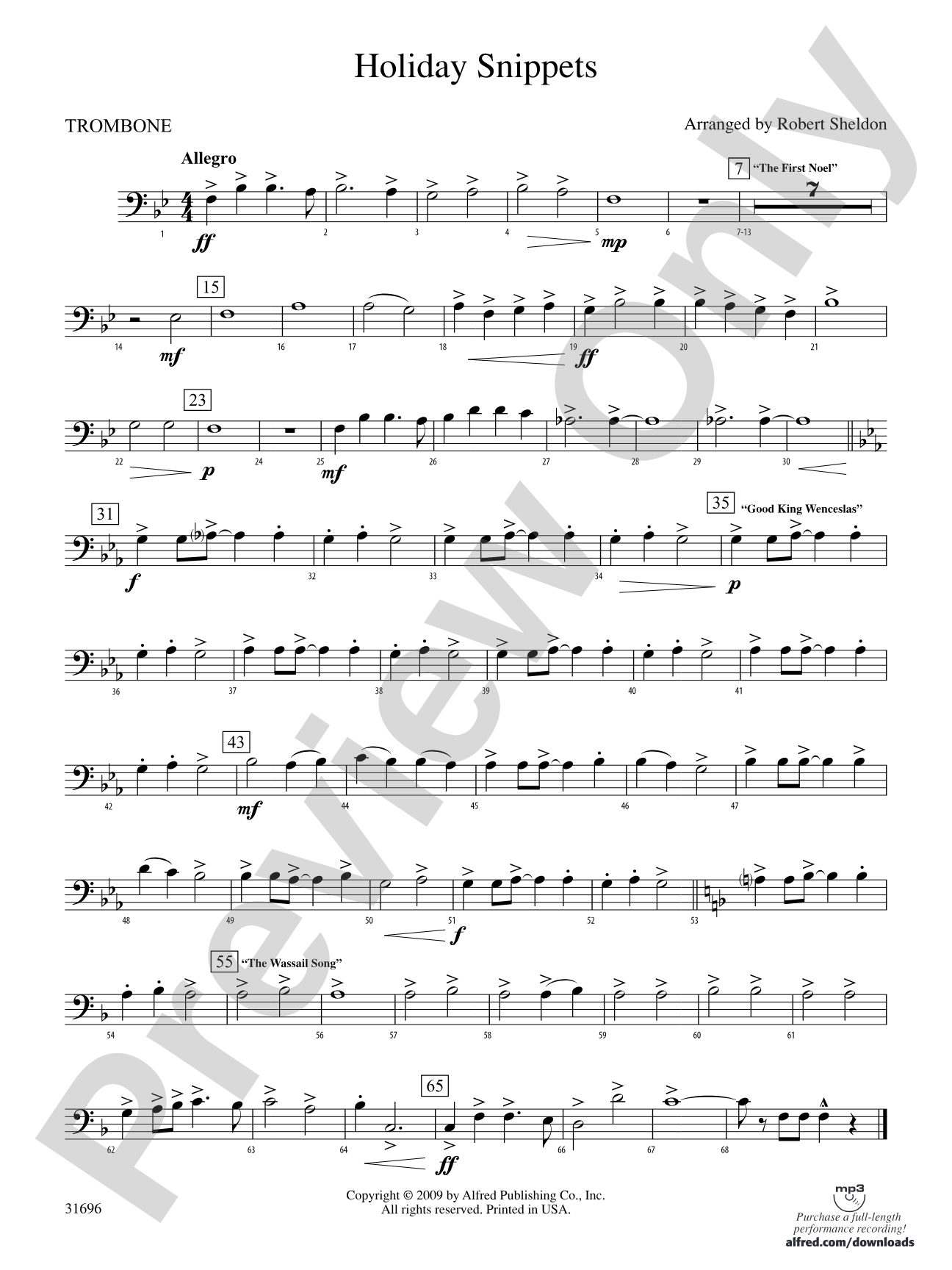 Holiday Snippets: 1st Trombone