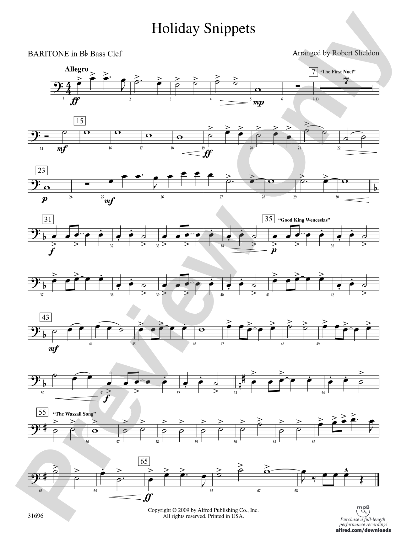 Holiday Snippets: (wp) B-flat Baritone B.C.