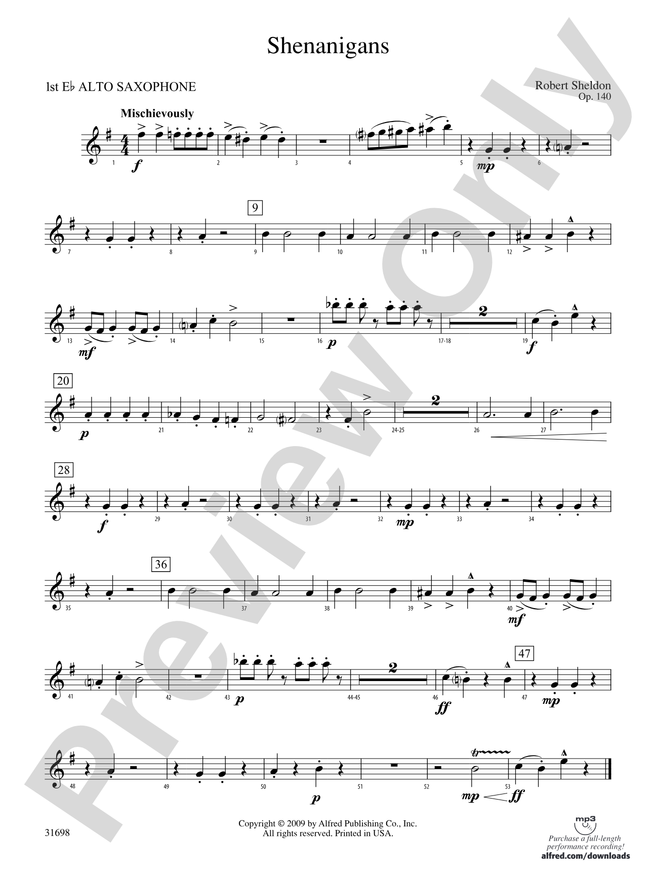 Shenanigans: E-flat Alto Saxophone