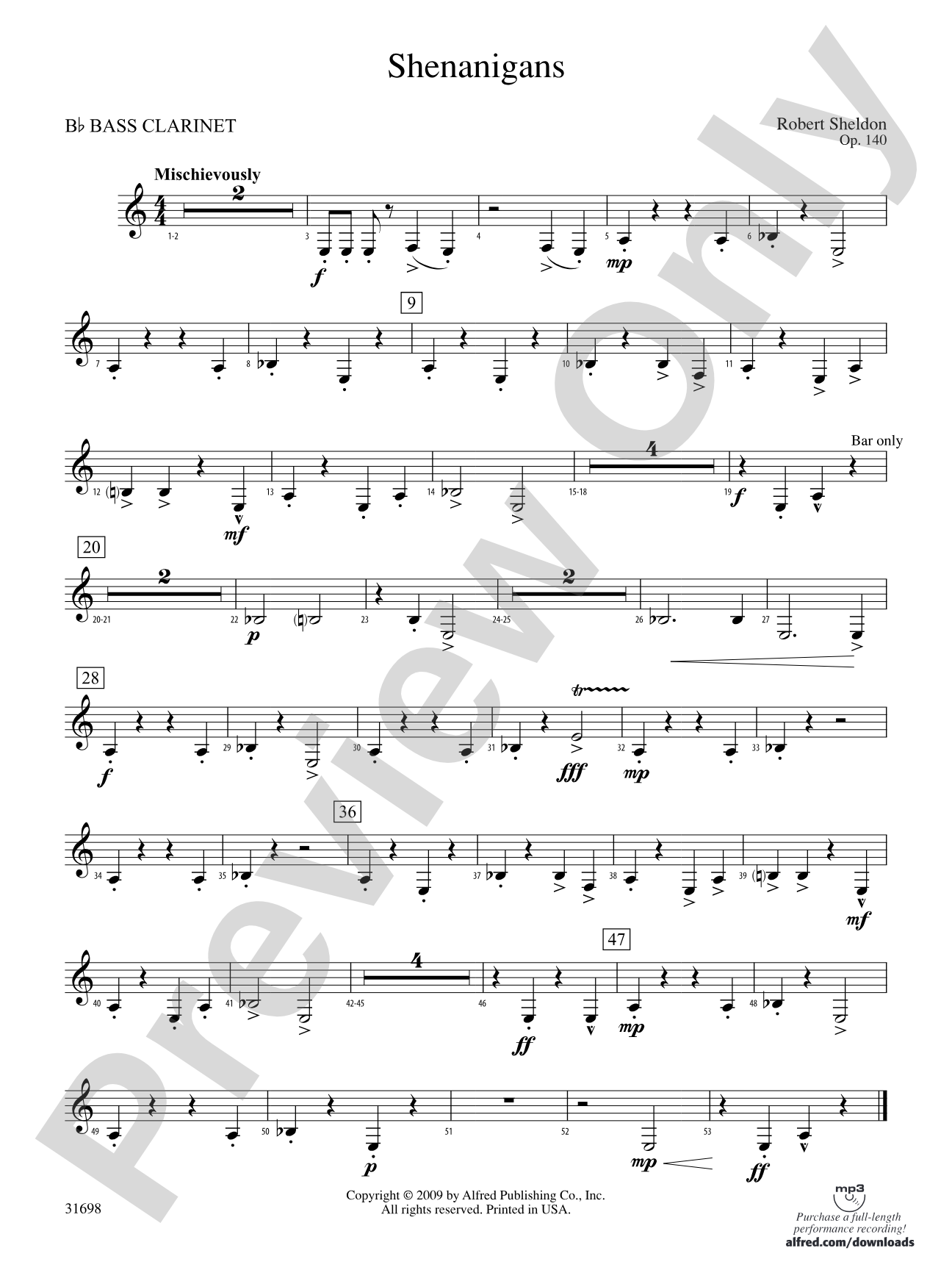 Shenanigans: B-flat Bass Clarinet