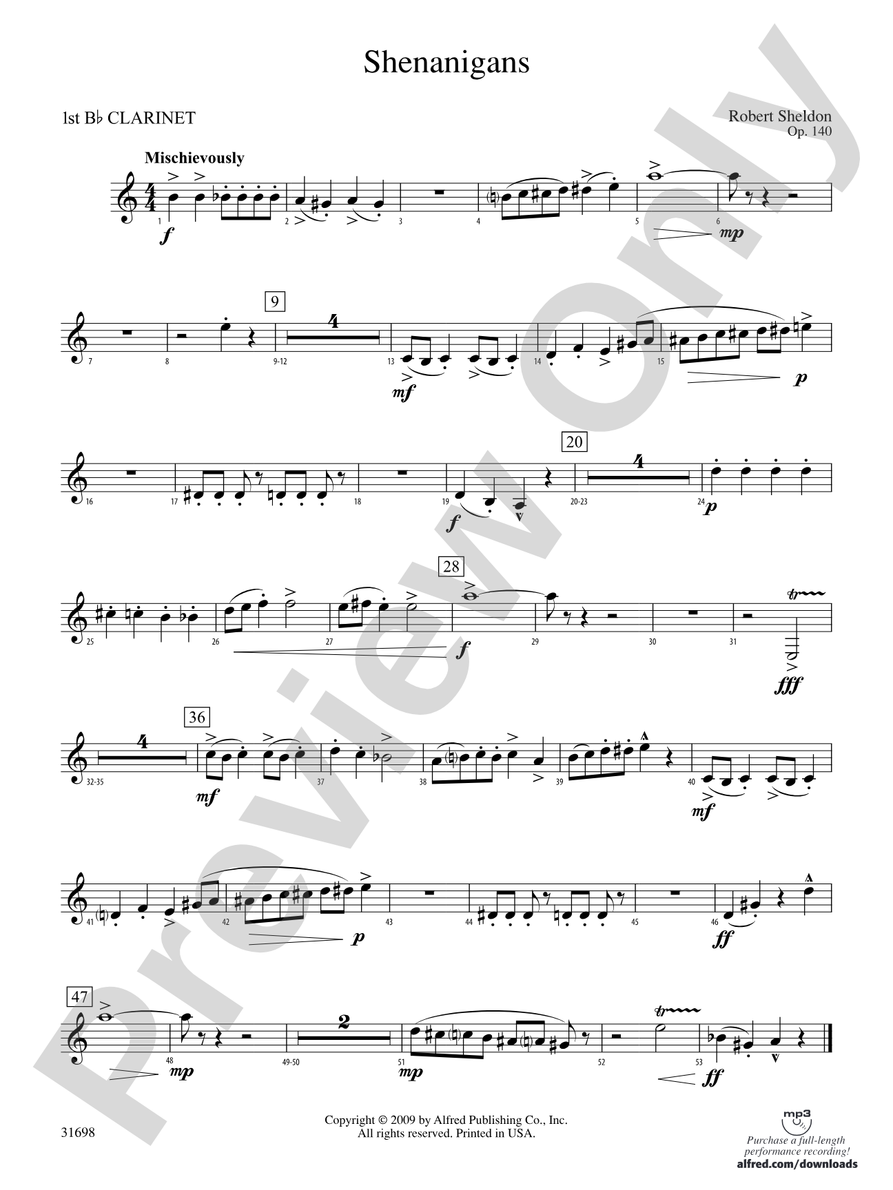 Shenanigans: 1st B-flat Clarinet