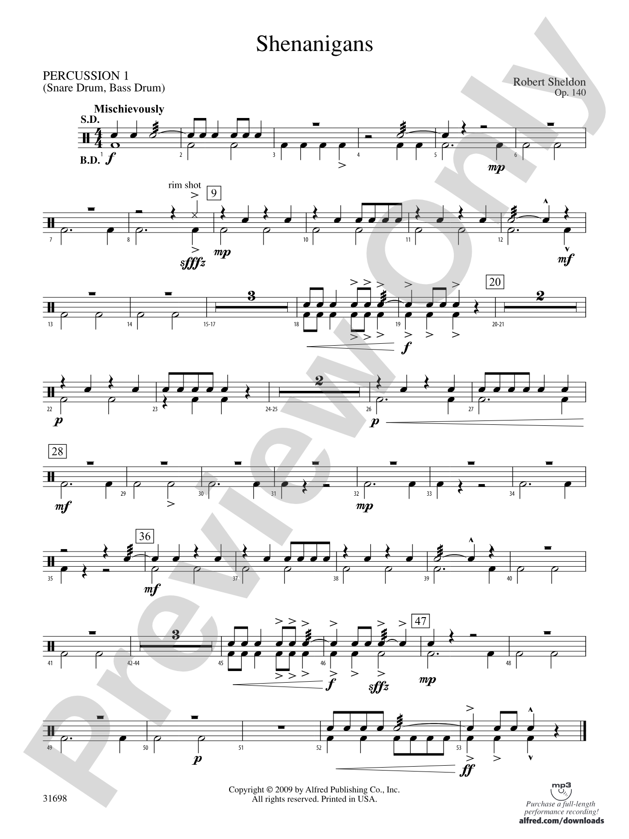 Shenanigans: 1st Percussion