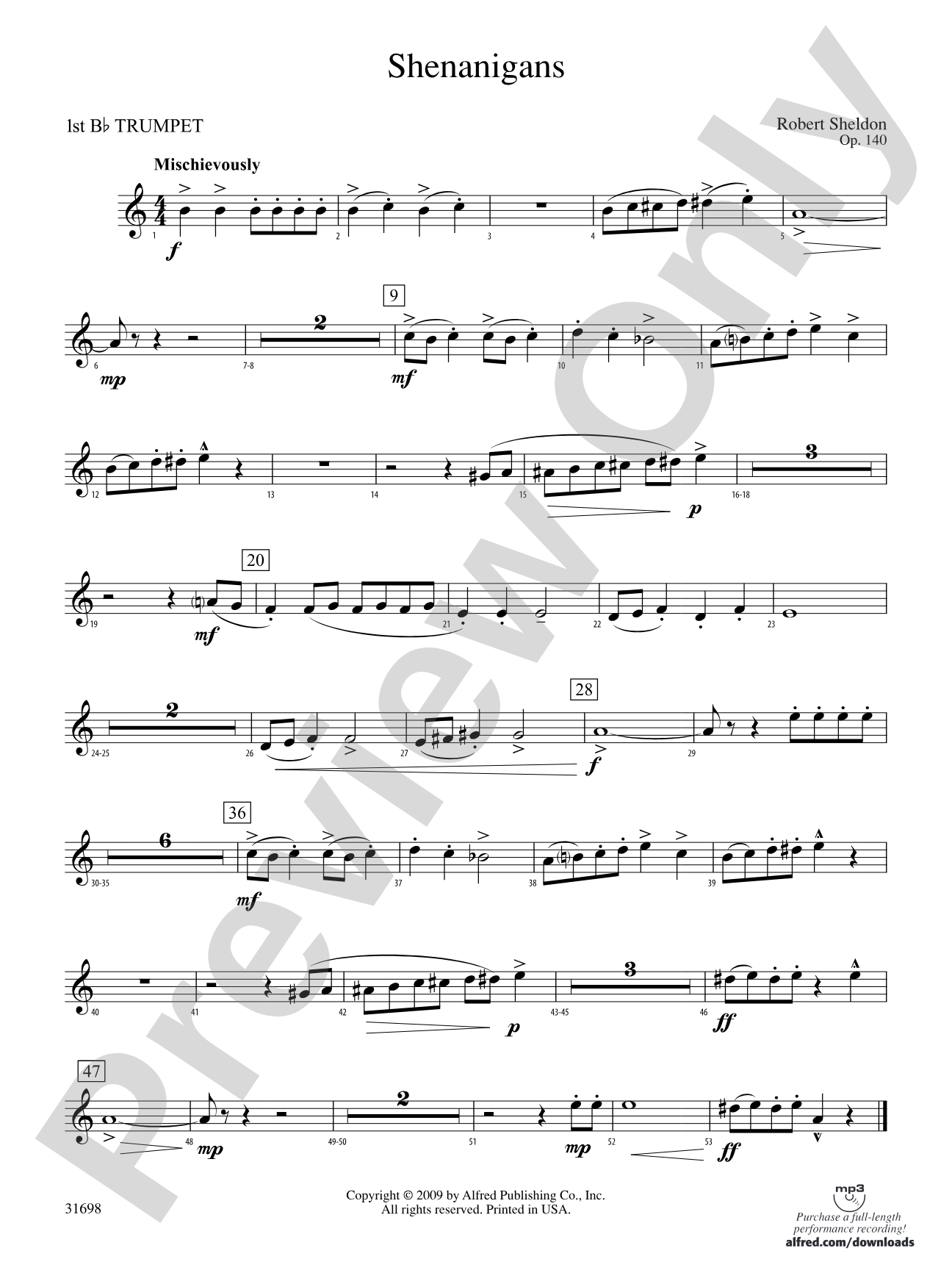 Shenanigans: 1st B-flat Trumpet