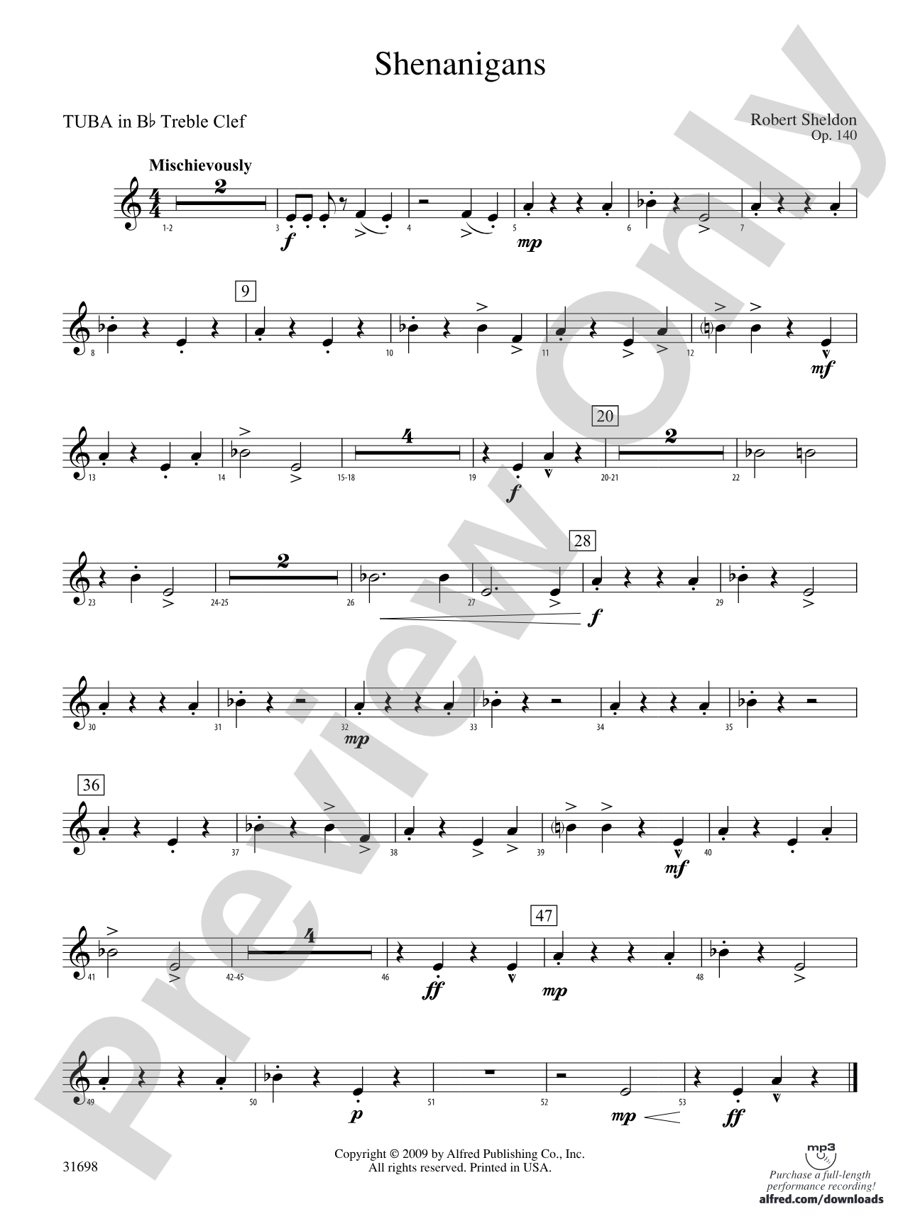 Shenanigans: (wp) B-flat Tuba T.C.