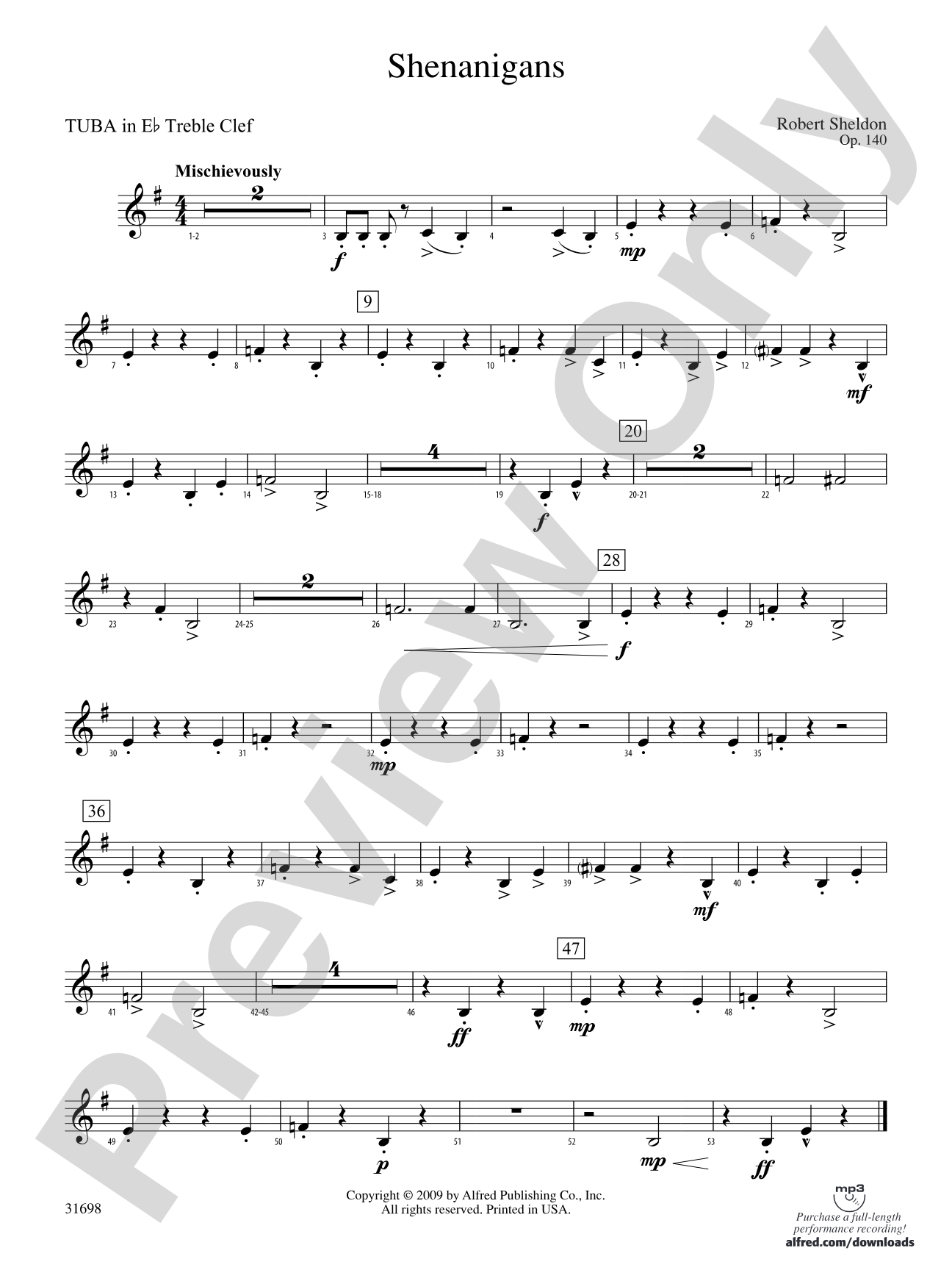 Shenanigans: (wp) E-flat Tuba T.C.