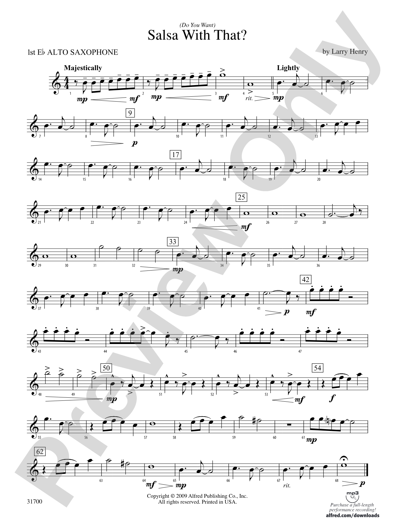 (Do You Want) Salsa with That?: E-flat Alto Saxophone