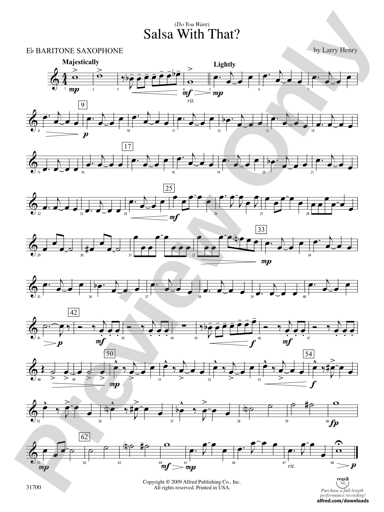 (Do You Want) Salsa with That?: E-flat Baritone Saxophone