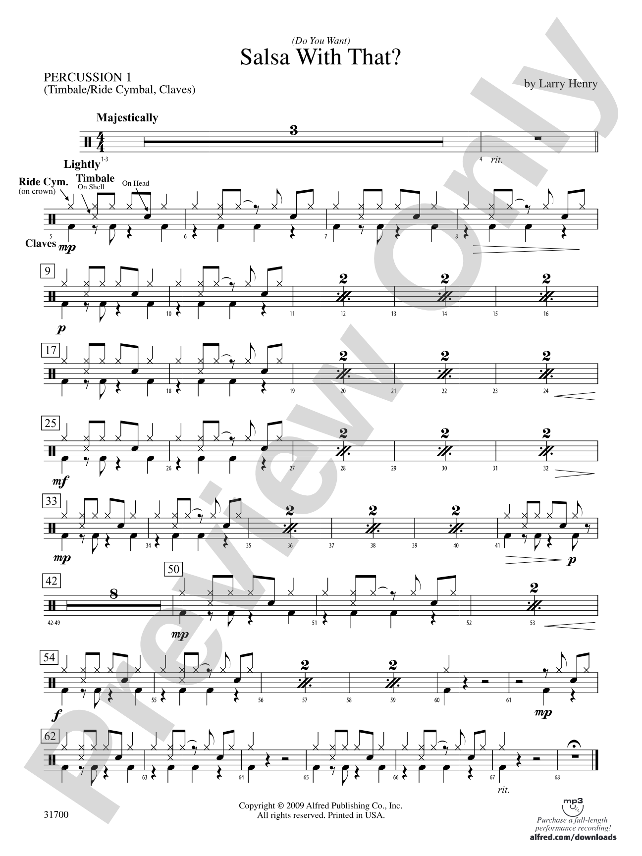 (Do You Want) Salsa with That?: 1st Percussion