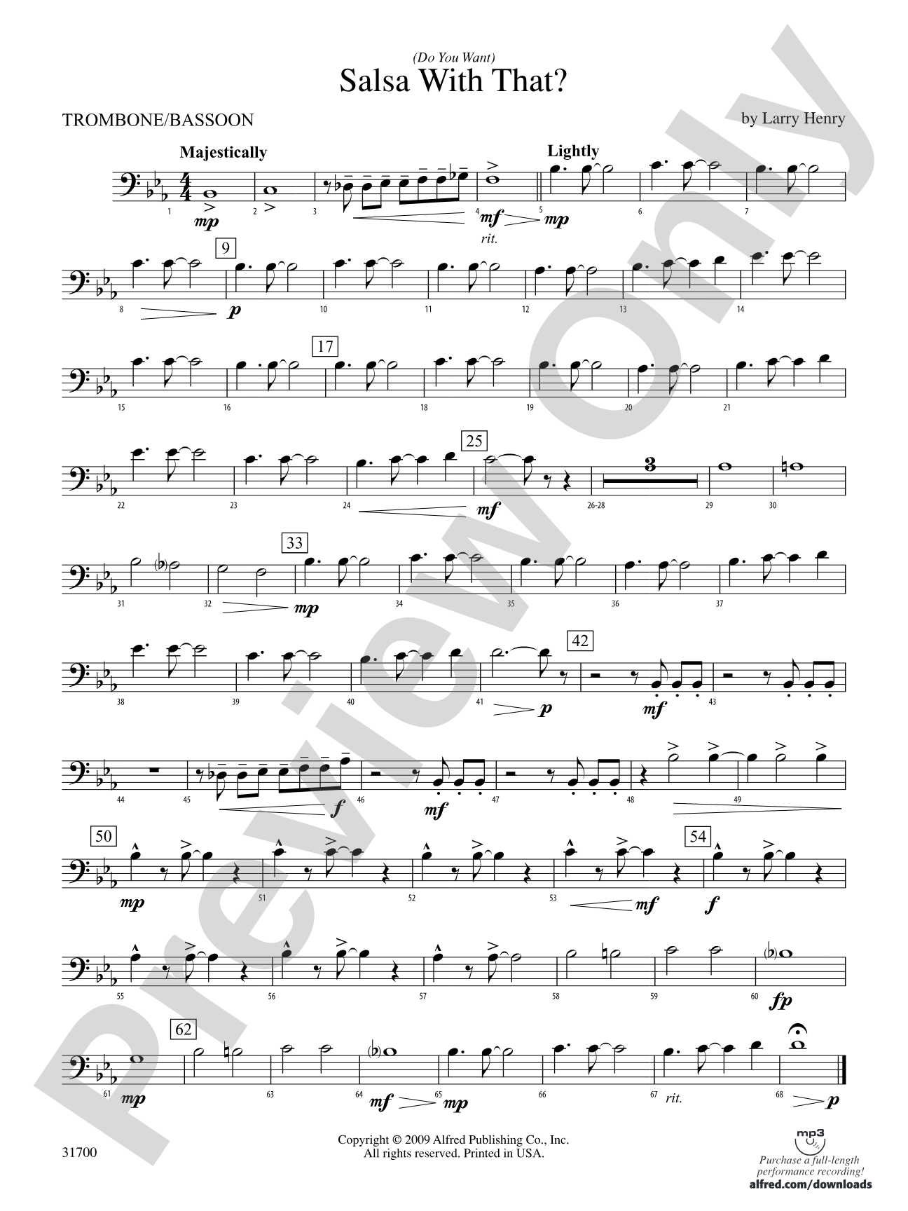 (Do You Want) Salsa with That?: 1st Trombone