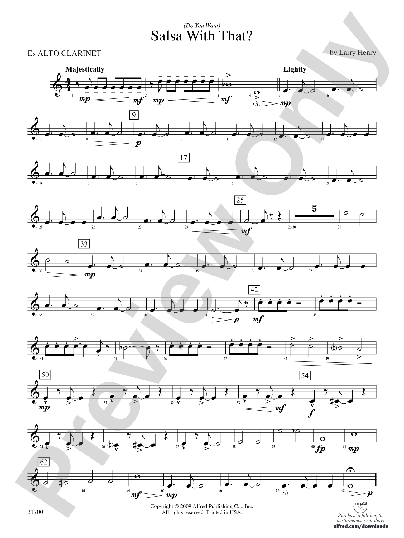 (Do You Want) Salsa with That?: (wp) E-flat Alto Clarinet