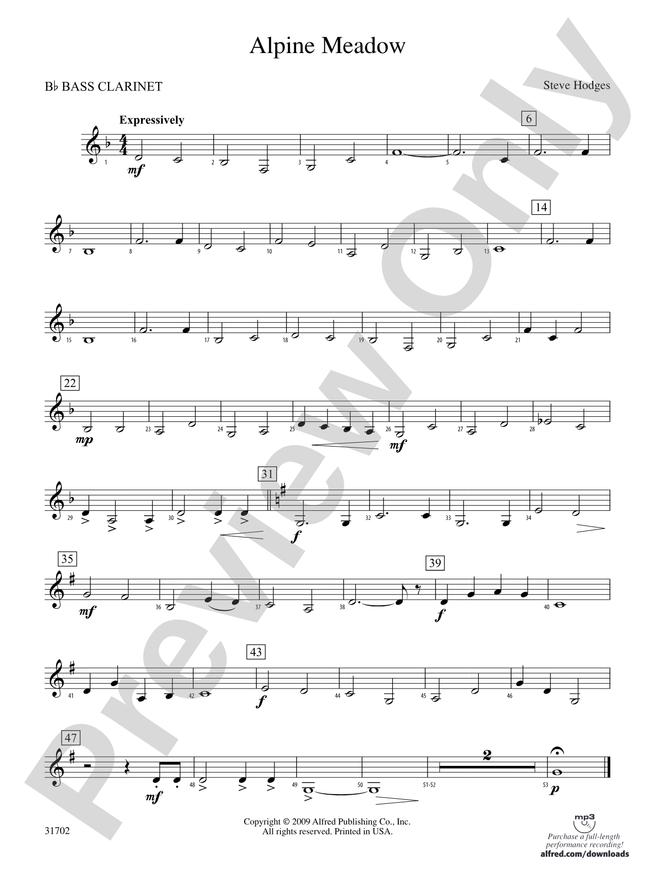 Alpine Meadow: B-flat Bass Clarinet