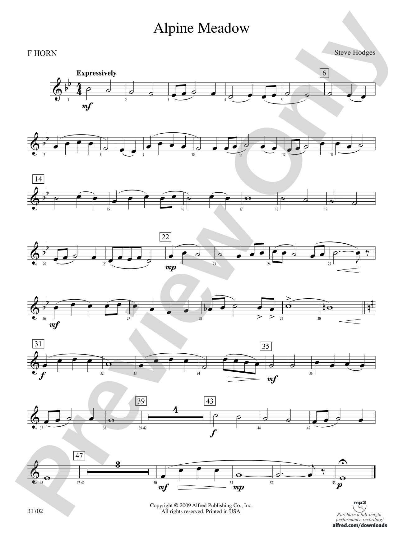 Alpine Meadow: 1st F Horn