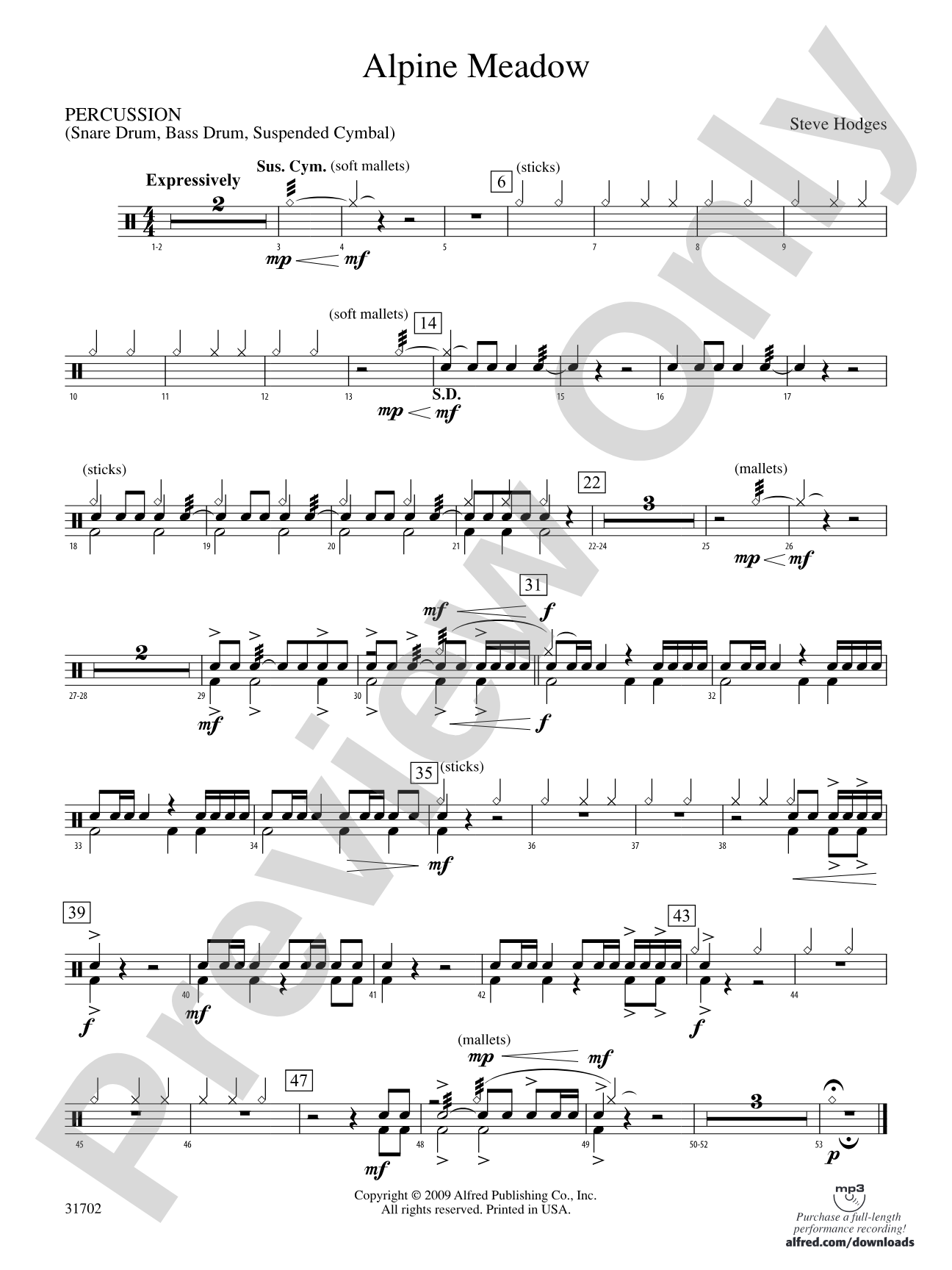 Alpine Meadow: 1st Percussion