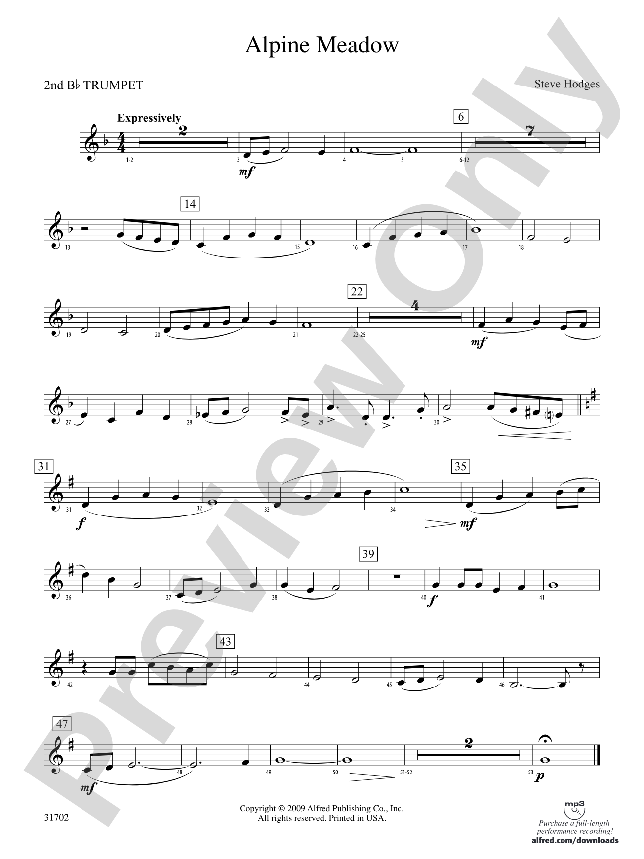 Alpine Meadow: 2nd B-flat Trumpet