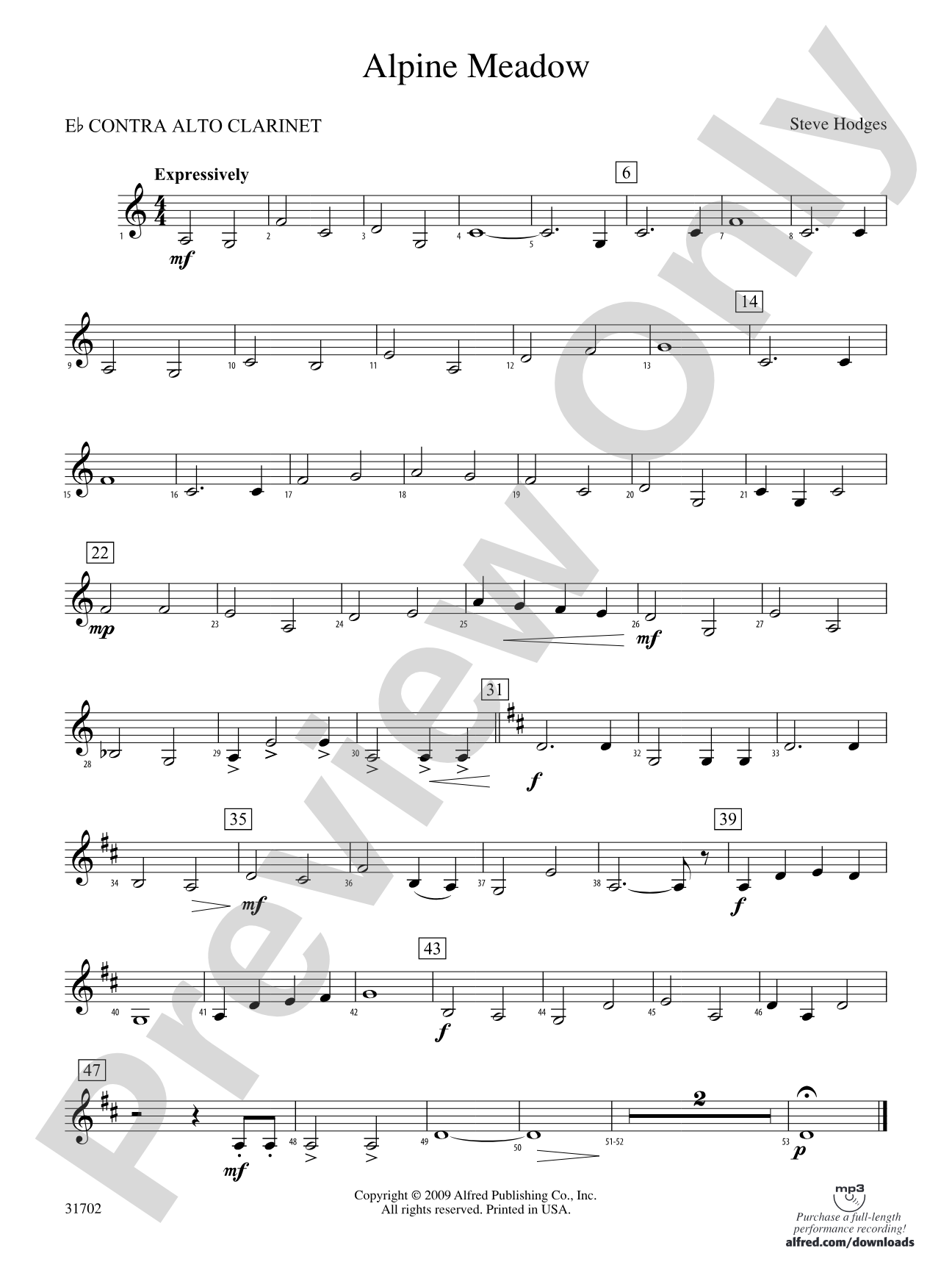 Alpine Meadow: (wp) E-flat Contrabass Clarinet