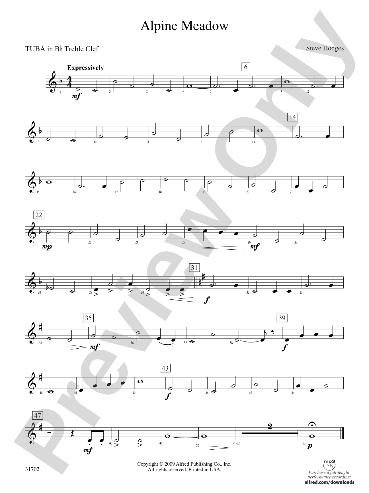 Alpine Meadow: (wp) B-flat Tuba T.C.
