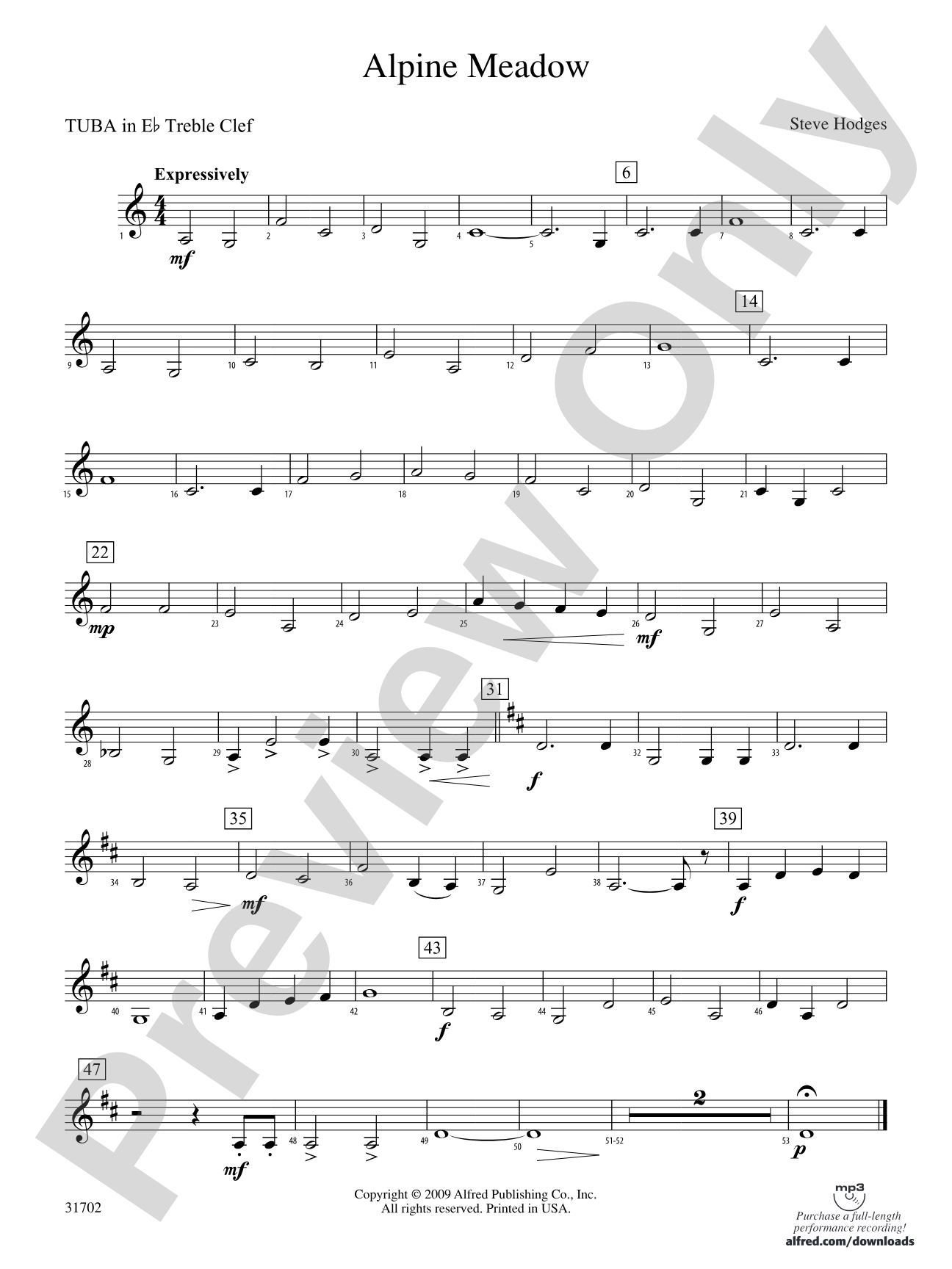 Alpine Meadow: (wp) E-flat Tuba T.C.