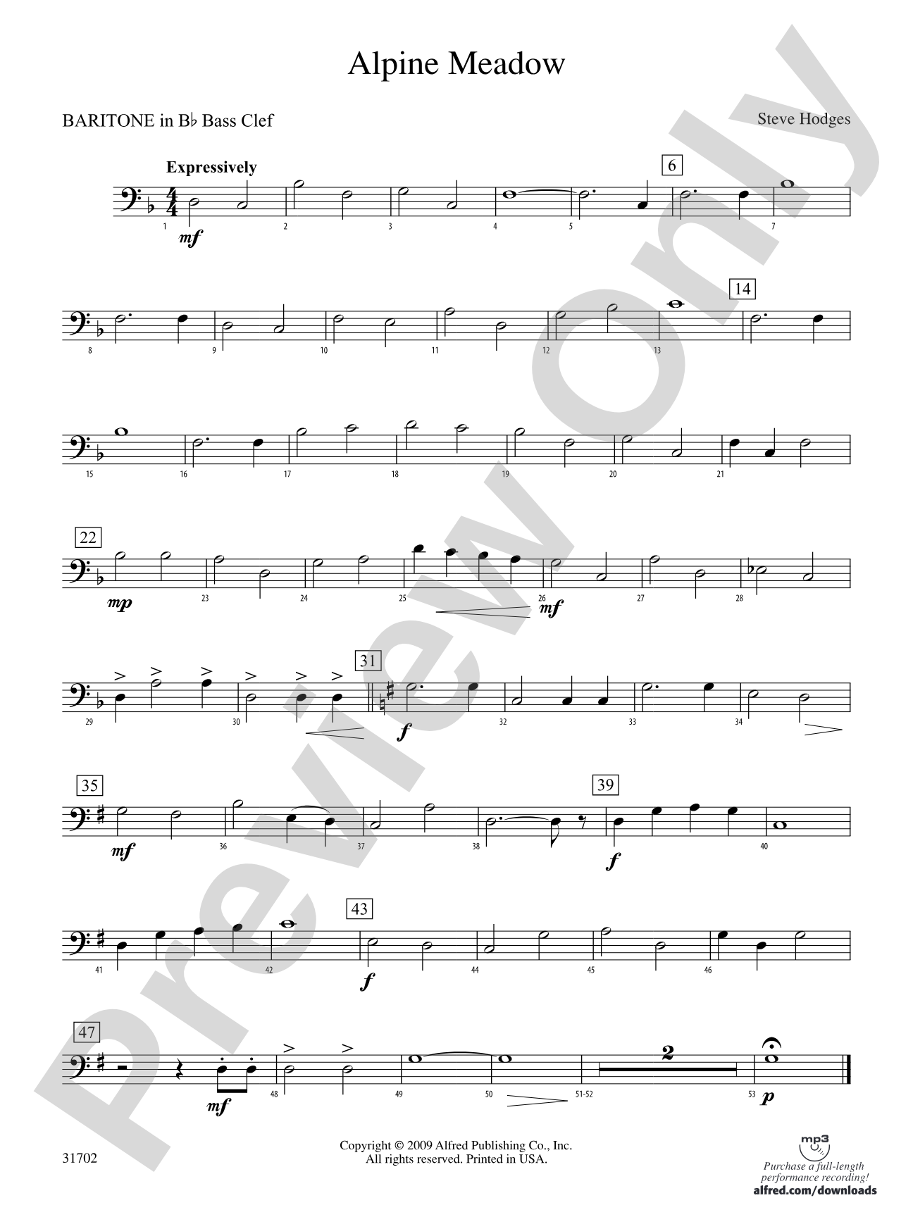Alpine Meadow: (wp) 1st B-flat Trombone B.C.