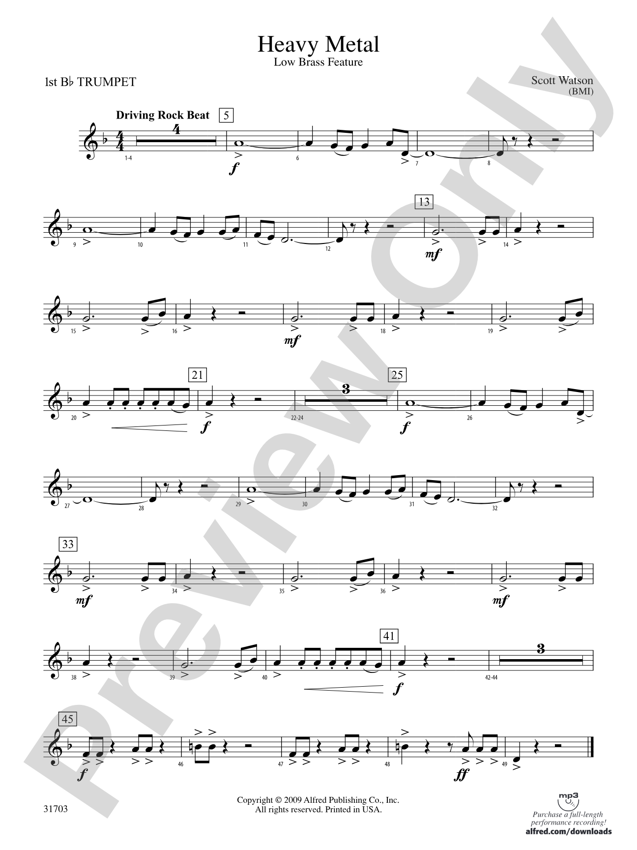 Heavy Metal: 1st B-flat Trumpet