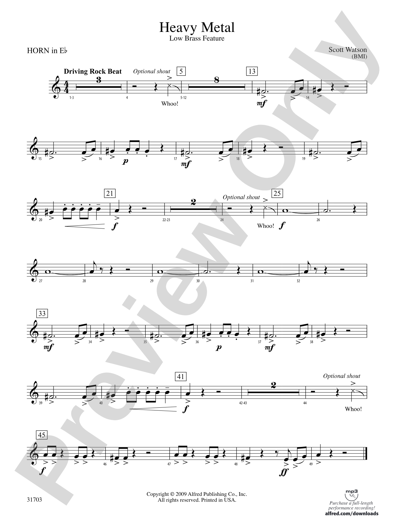 Heavy Metal: (wp) 1st Horn in E-flat