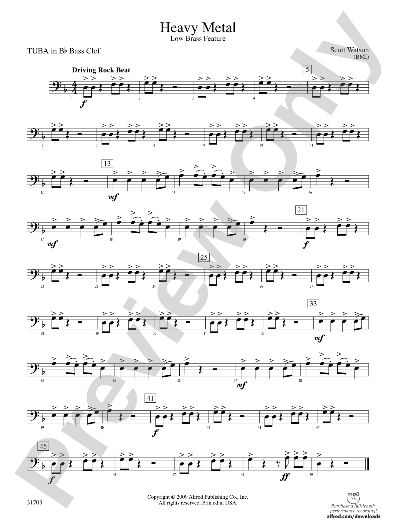 Heavy Metal: (wp) B-flat Tuba B.C.