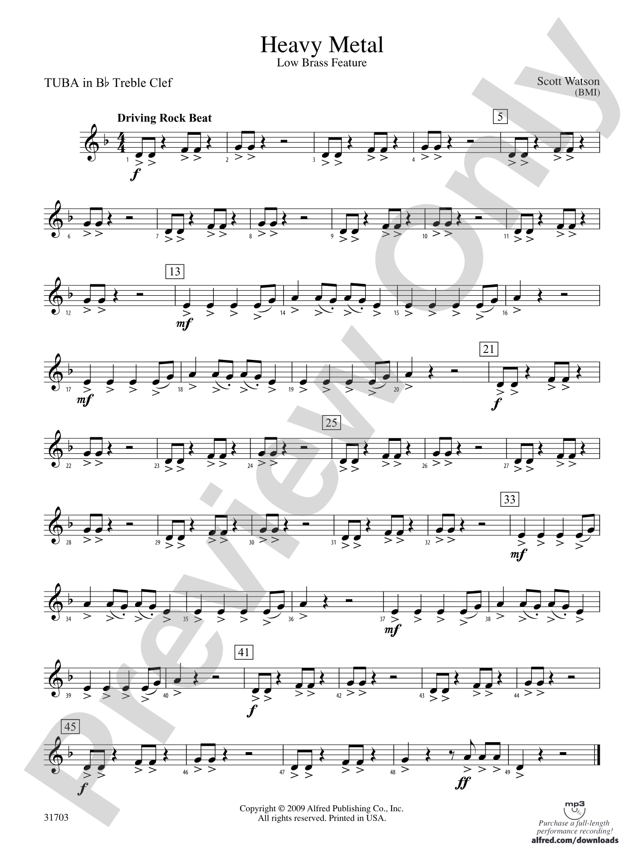 Heavy Metal: (wp) B-flat Tuba T.C.