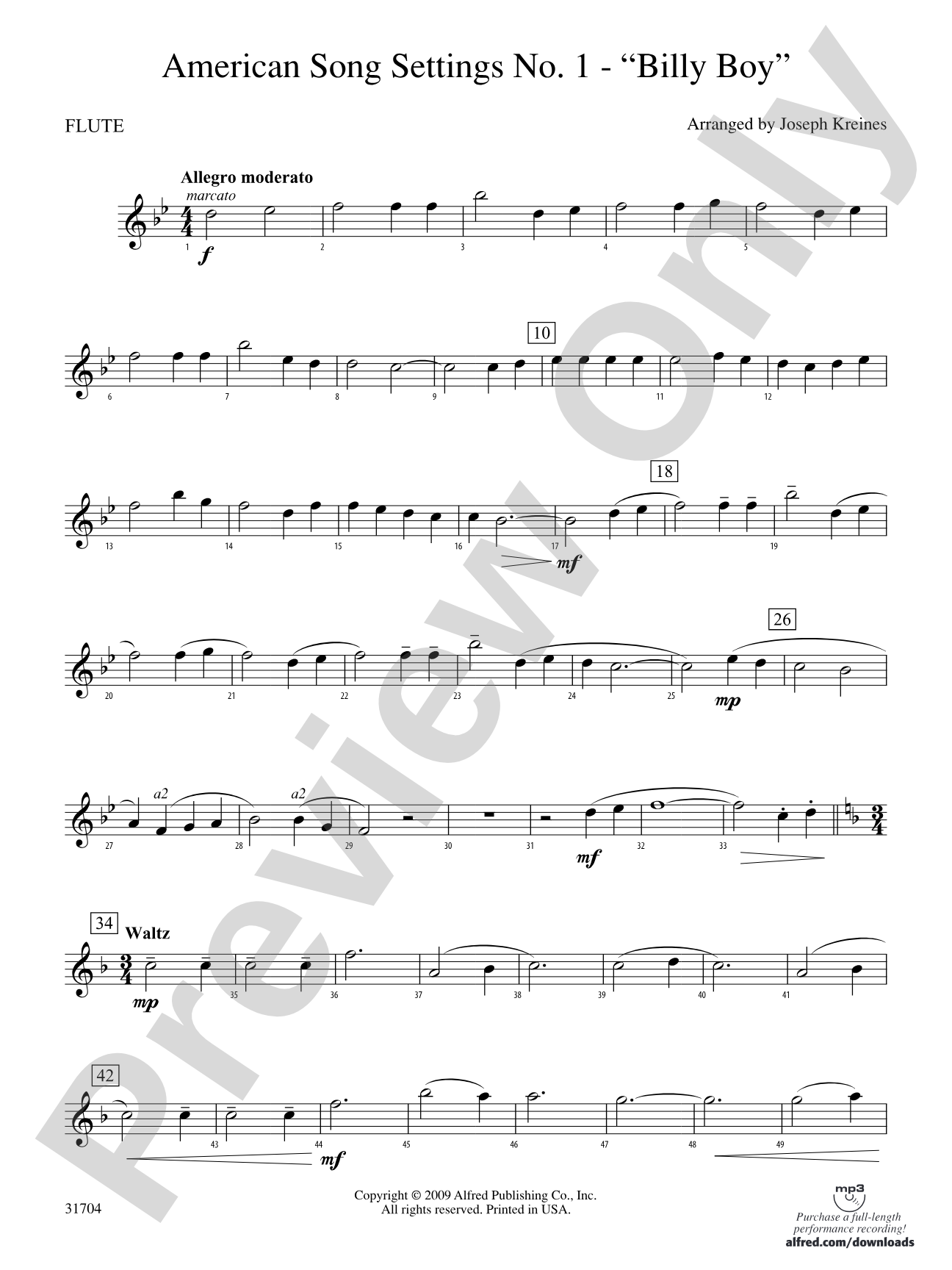 American Song Settings, No. 1: Flute