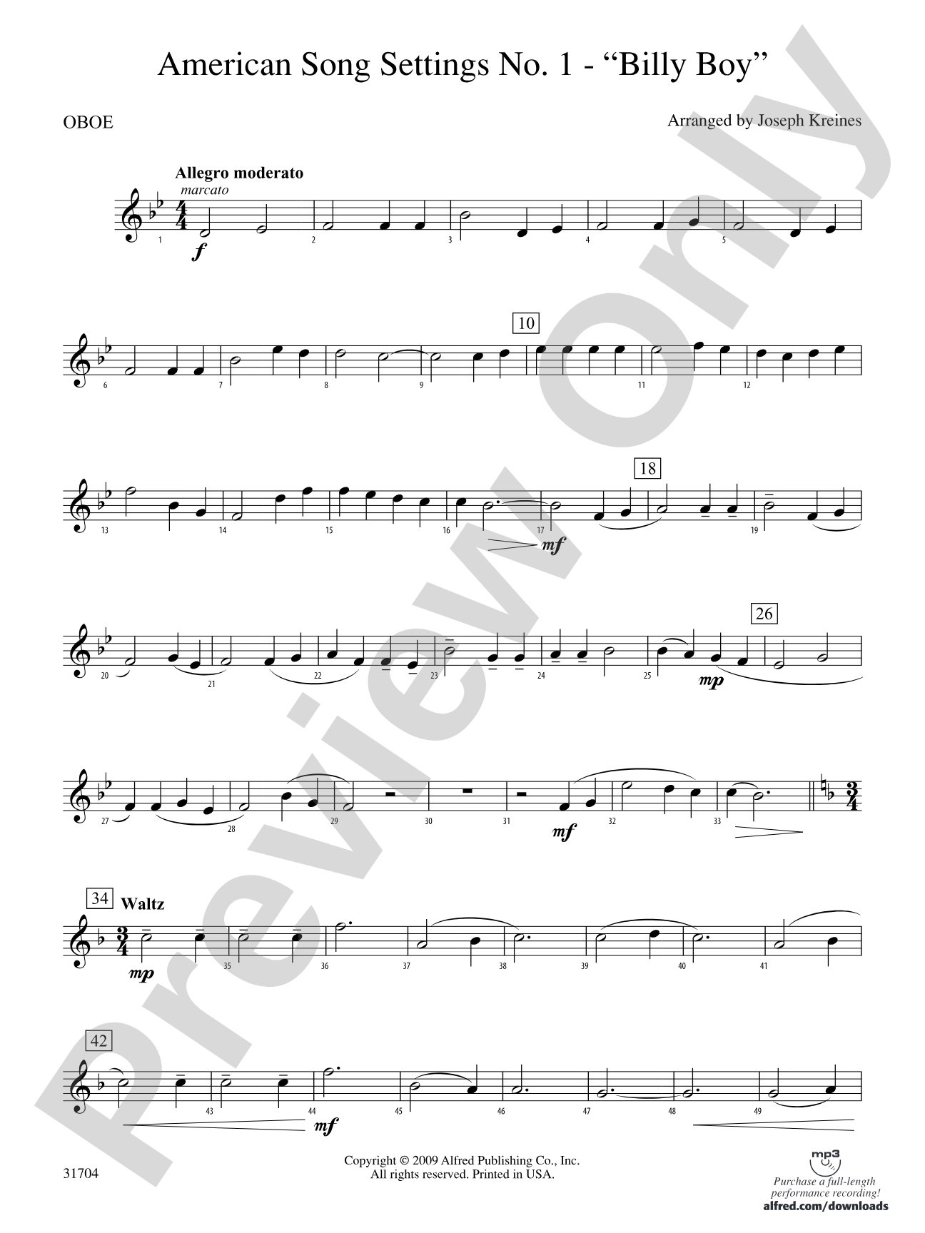 American Song Settings, No. 1: Oboe