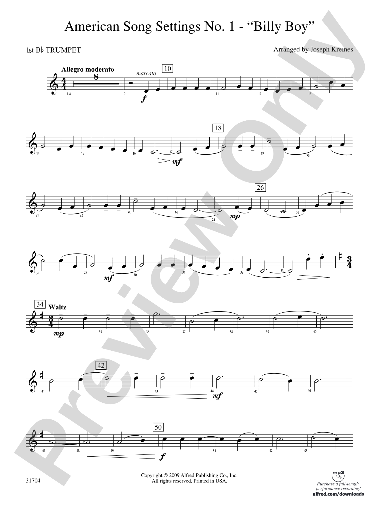 American Song Settings, No. 1: 1st B-flat Trumpet