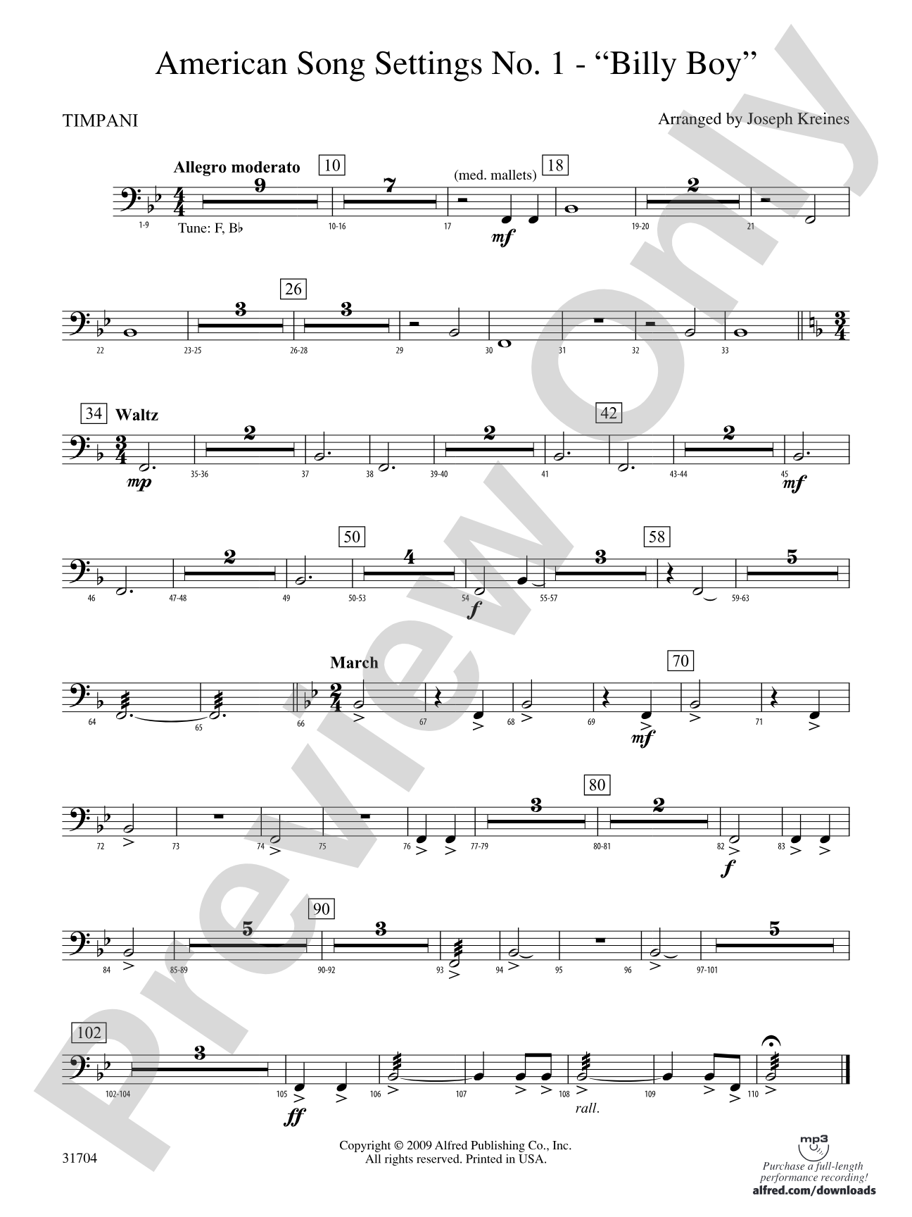 American Song Settings, No. 1: Timpani