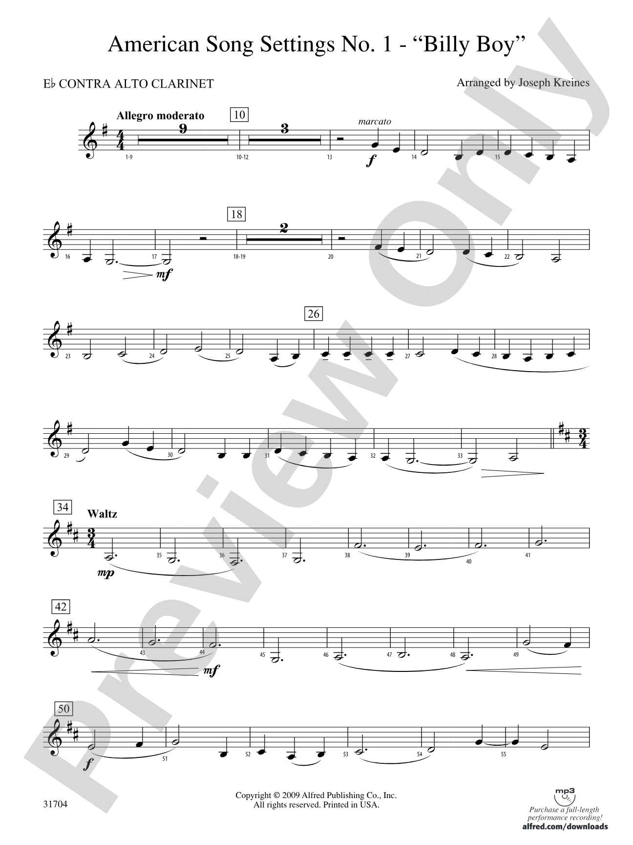 American Song Settings, No. 1: (wp) E-flat Contrabass Clarinet
