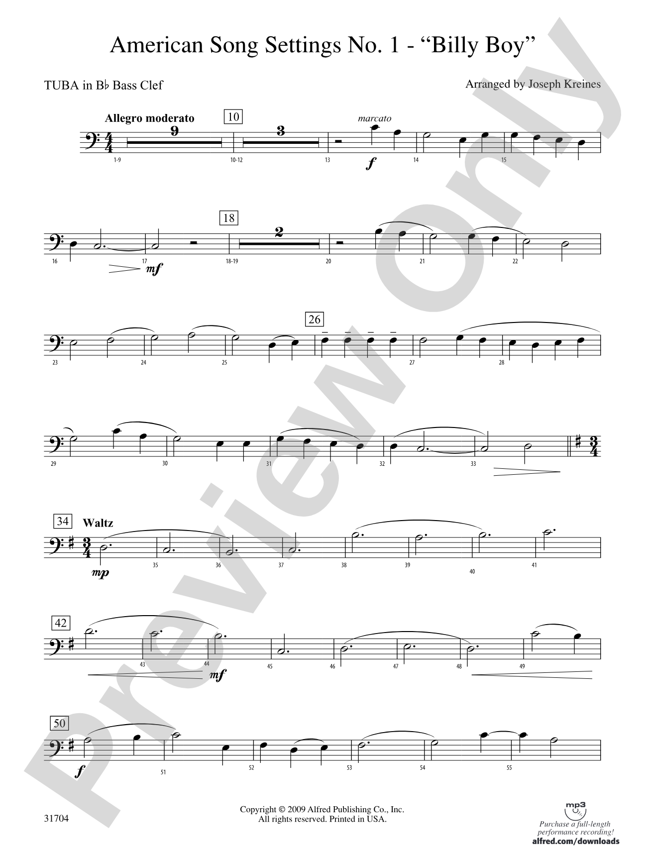 American Song Settings, No. 1: (wp) B-flat Tuba B.C.