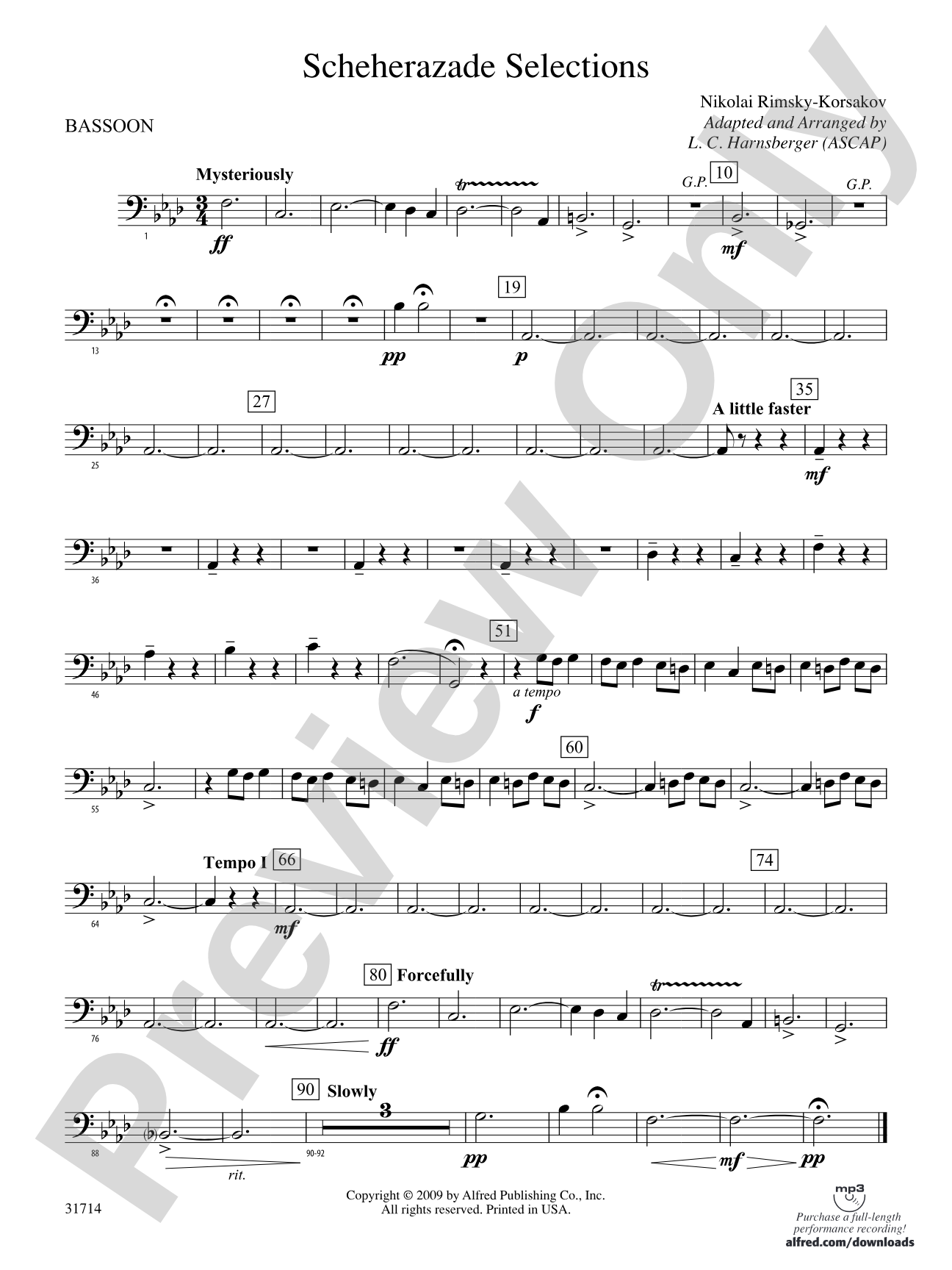 Scheherazade Selections: Bassoon
