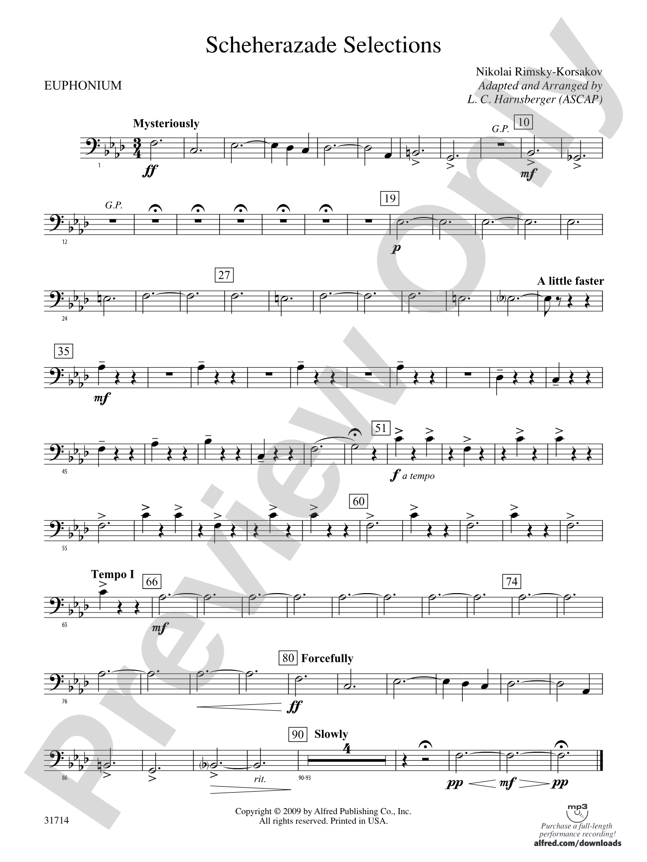 Scheherazade Selections: Baritone B.C.