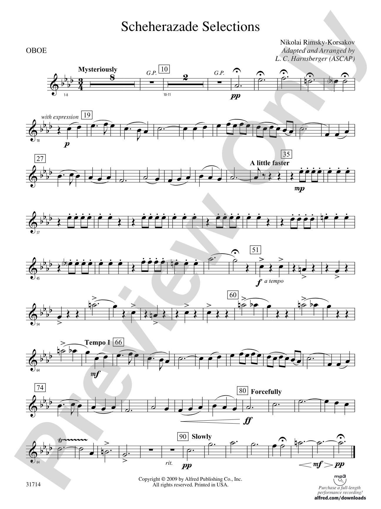 Scheherazade Selections: Oboe