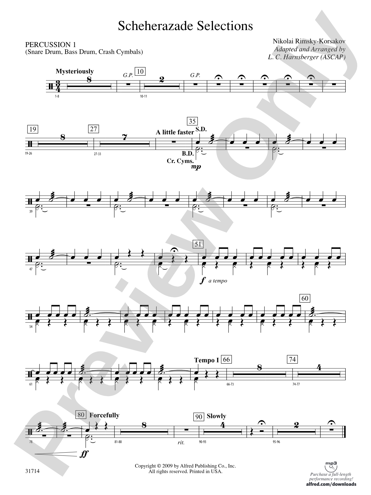Scheherazade Selections: 1st Percussion