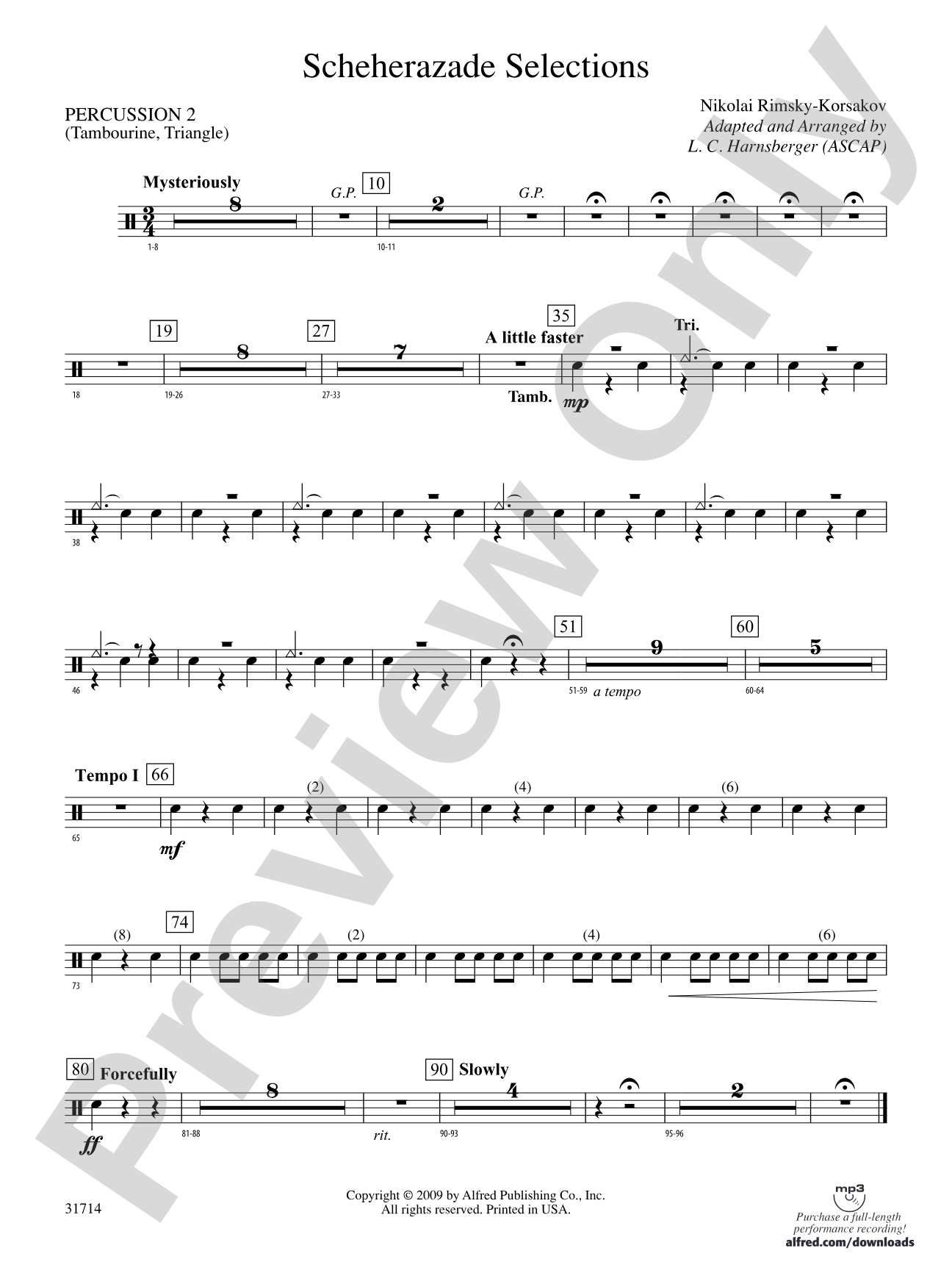 Scheherazade Selections: 2nd Percussion