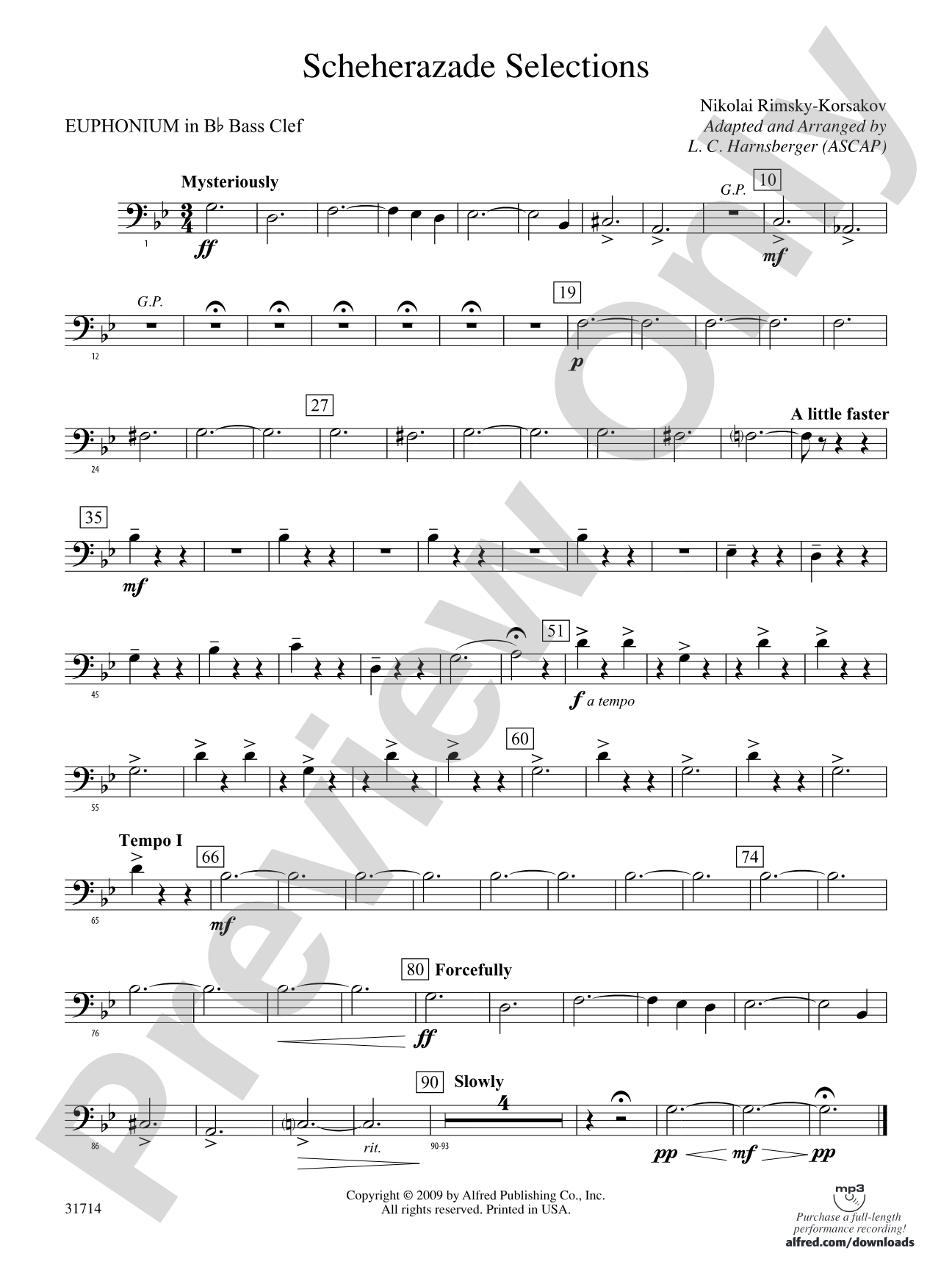 Scheherazade Selections: (wp) B-flat Baritone B.C.