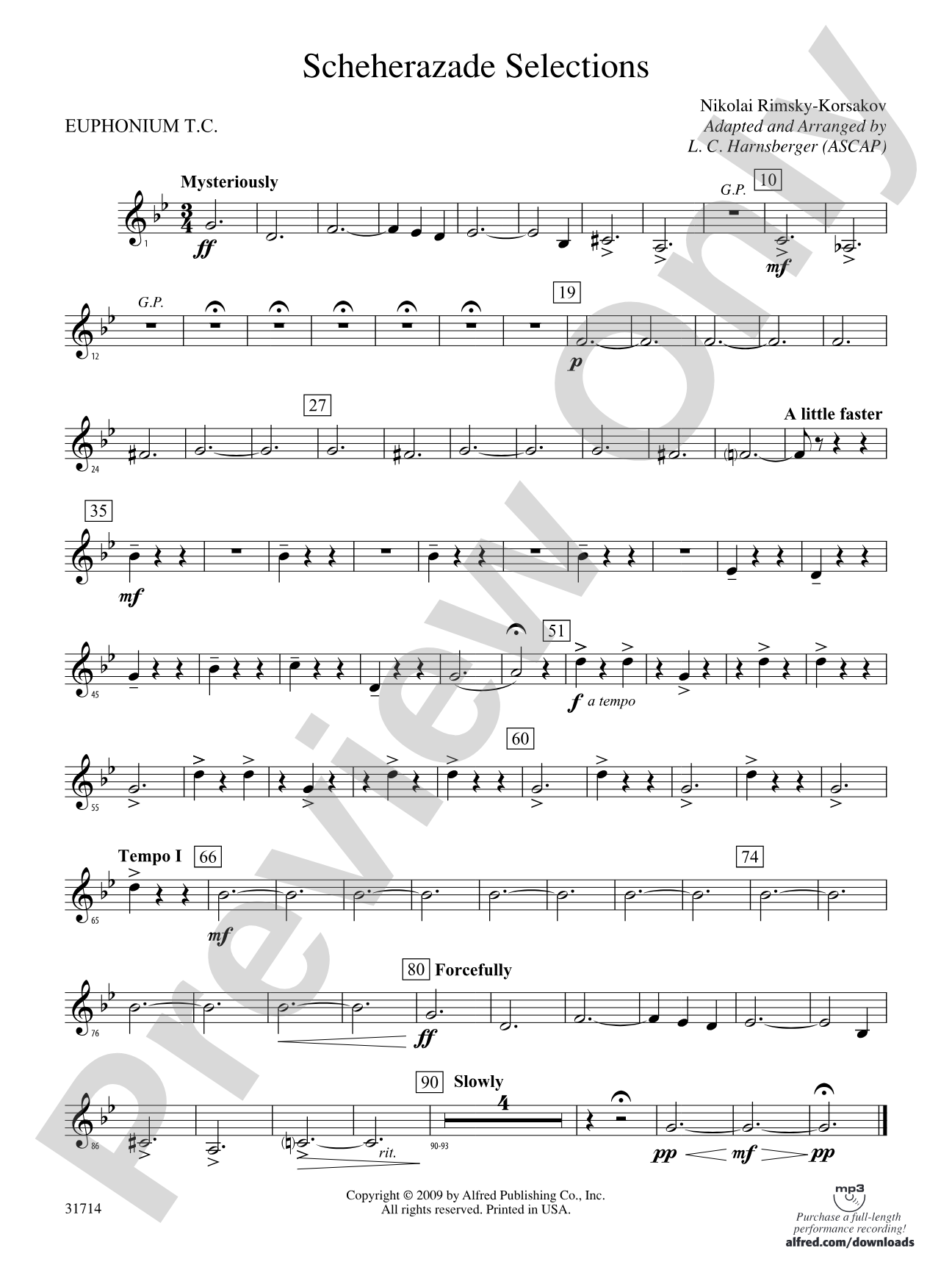 Scheherazade Selections: (wp) Baritone T.C.