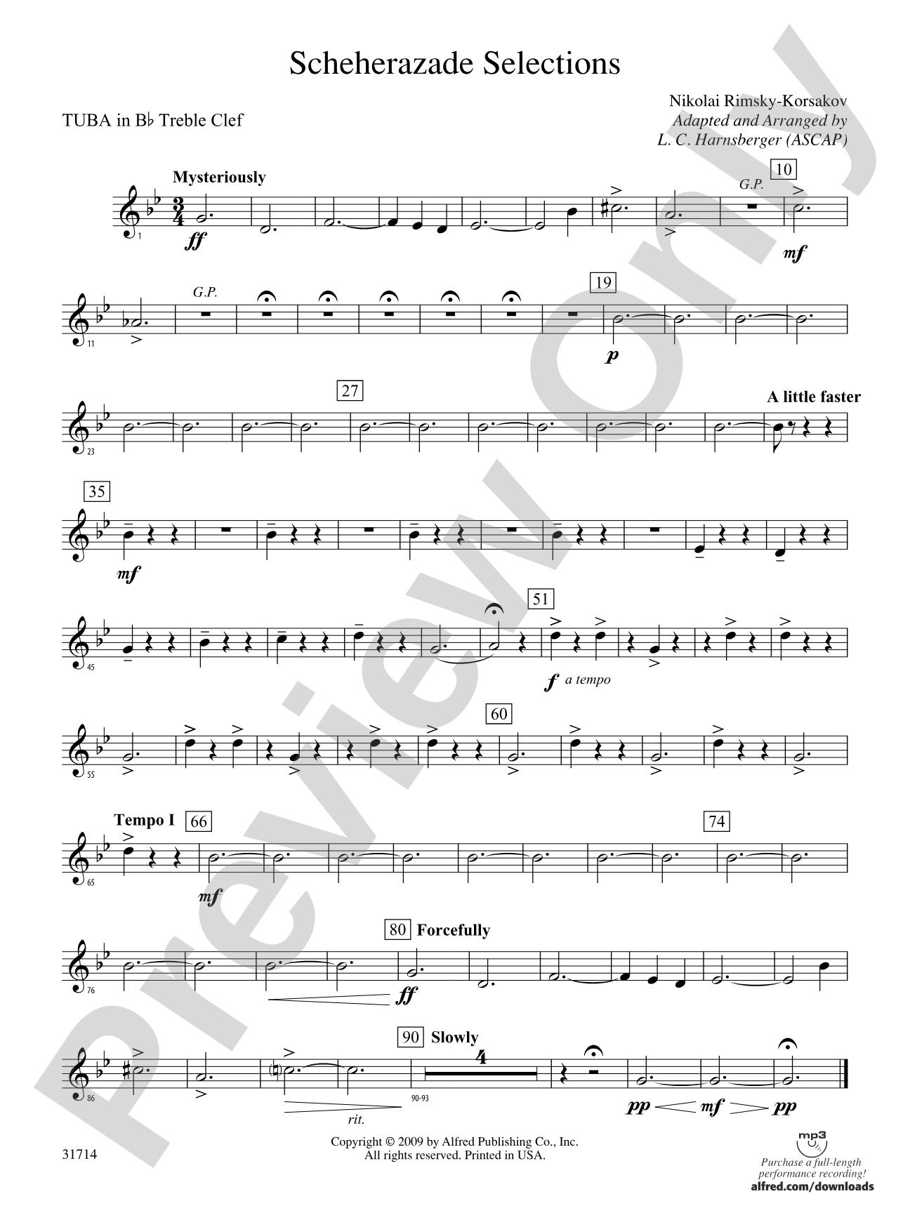 Scheherazade Selections: (wp) B-flat Tuba T.C.