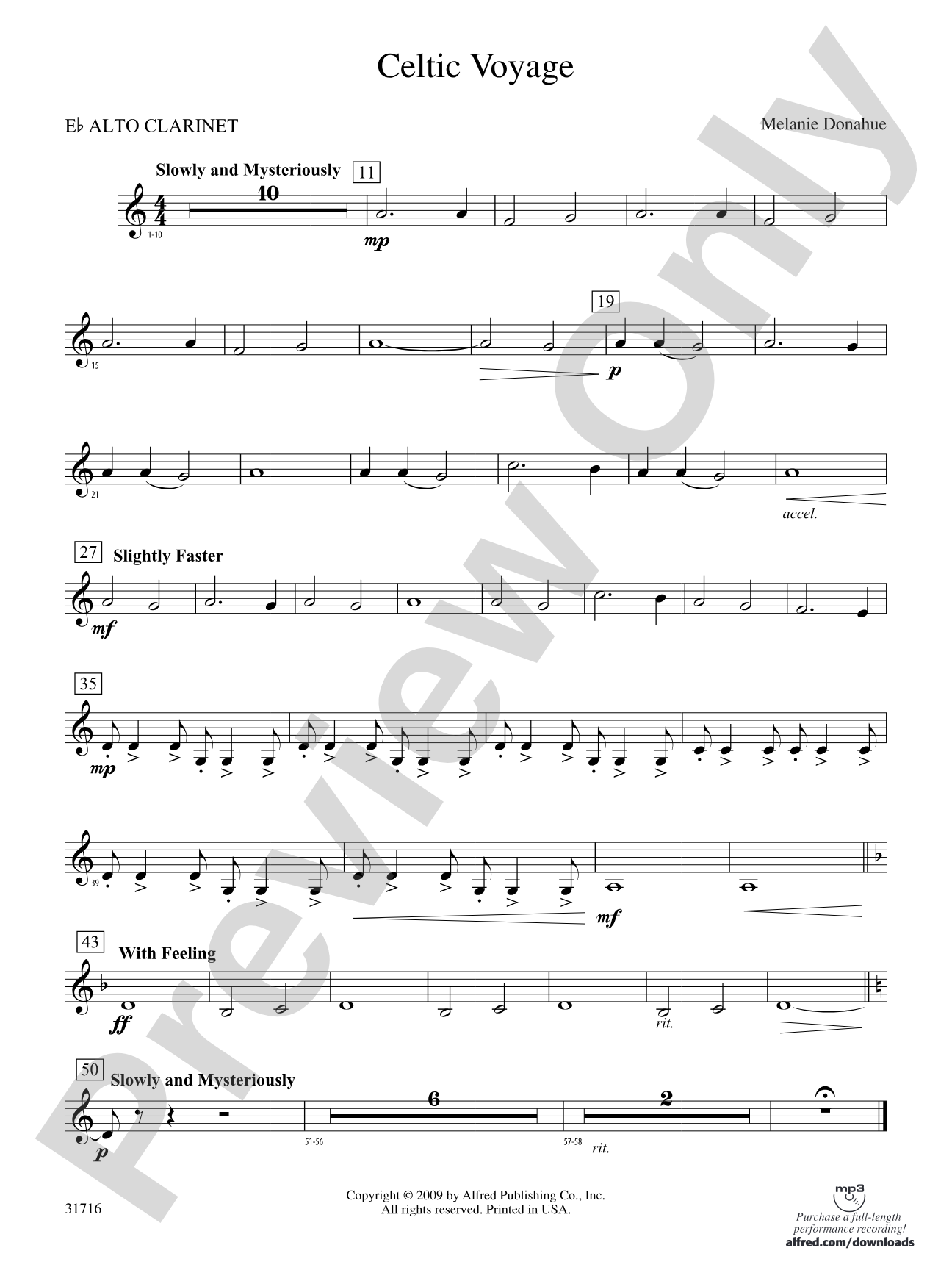 Celtic Voyage: (wp) E-flat Alto Clarinet