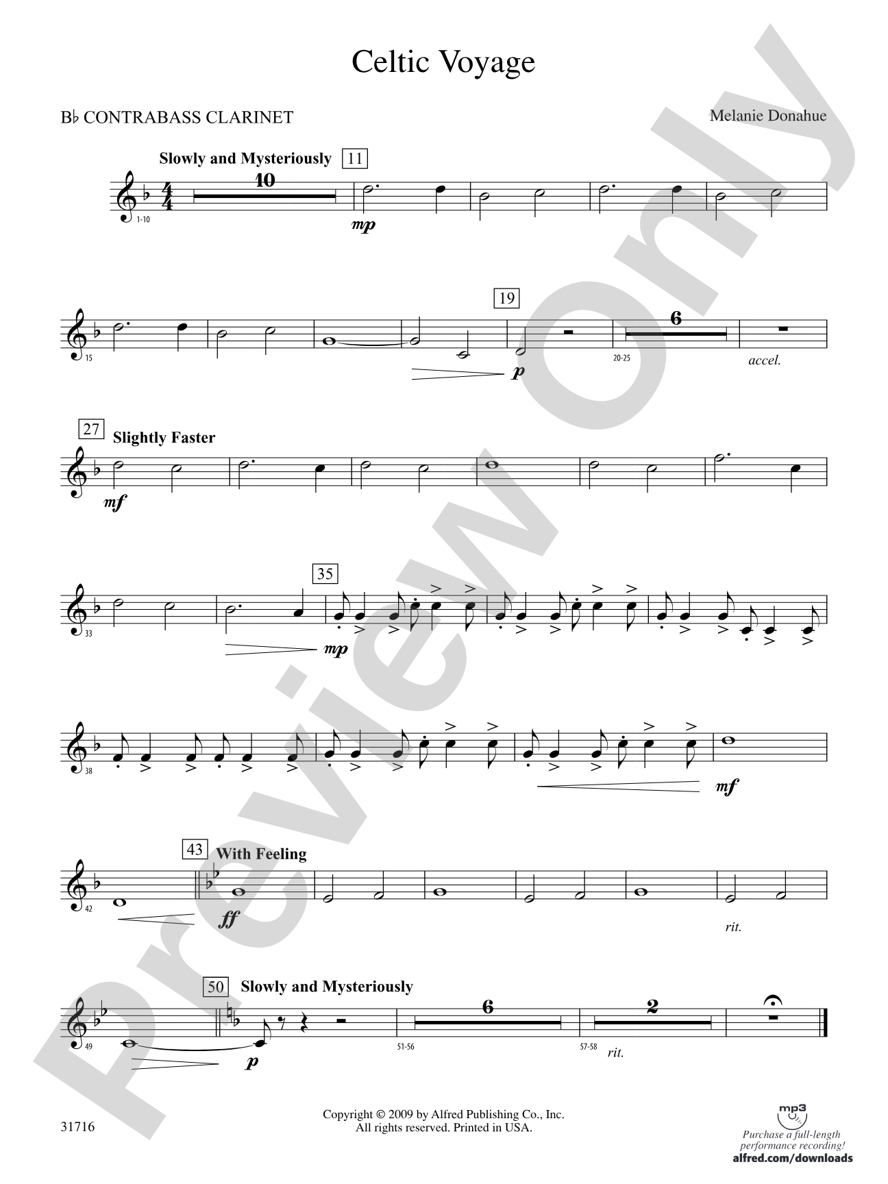 Celtic Voyage: (wp) B-flat Contrabass Clarinet