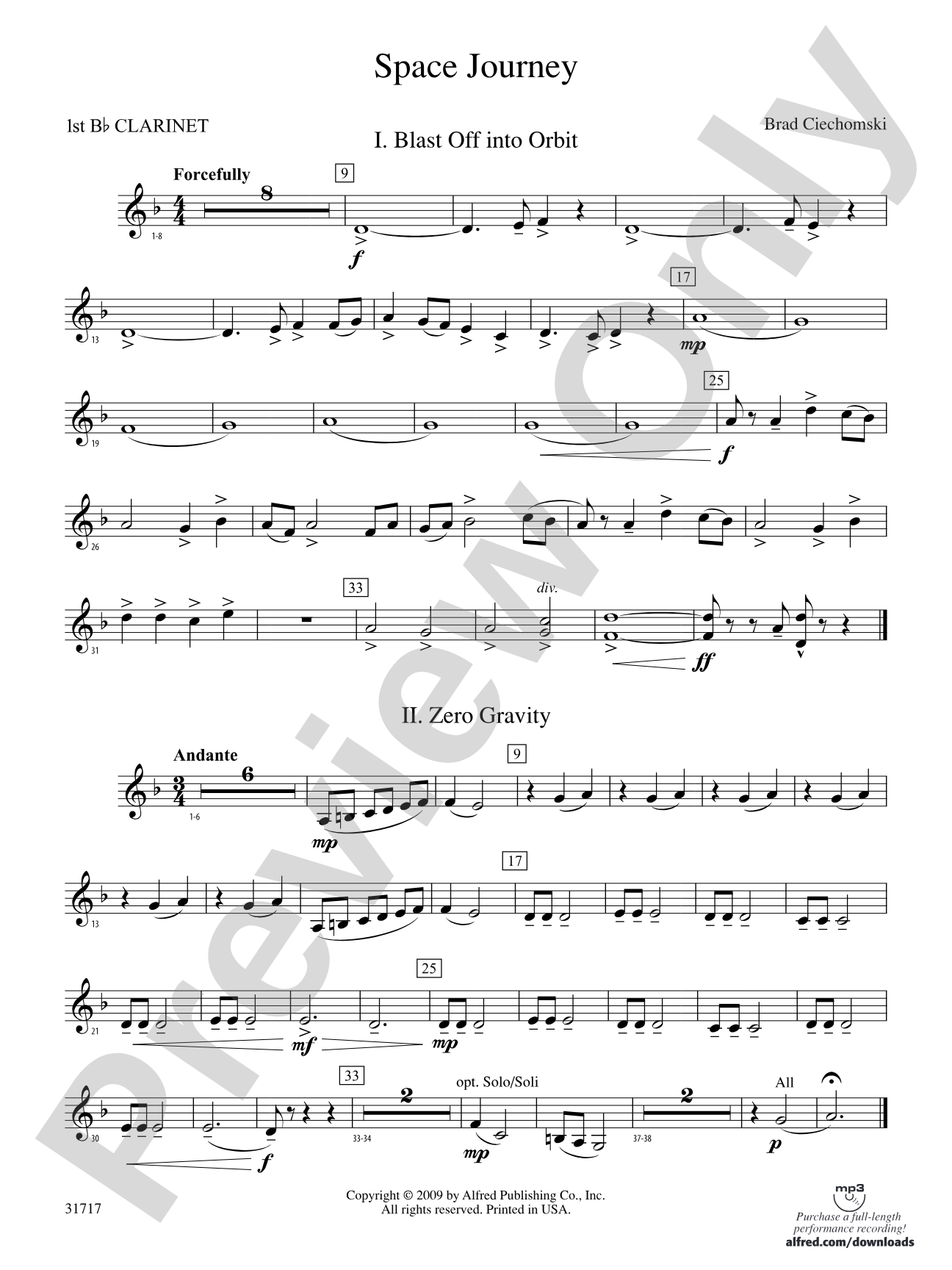 Space Journey: 1st B-flat Clarinet