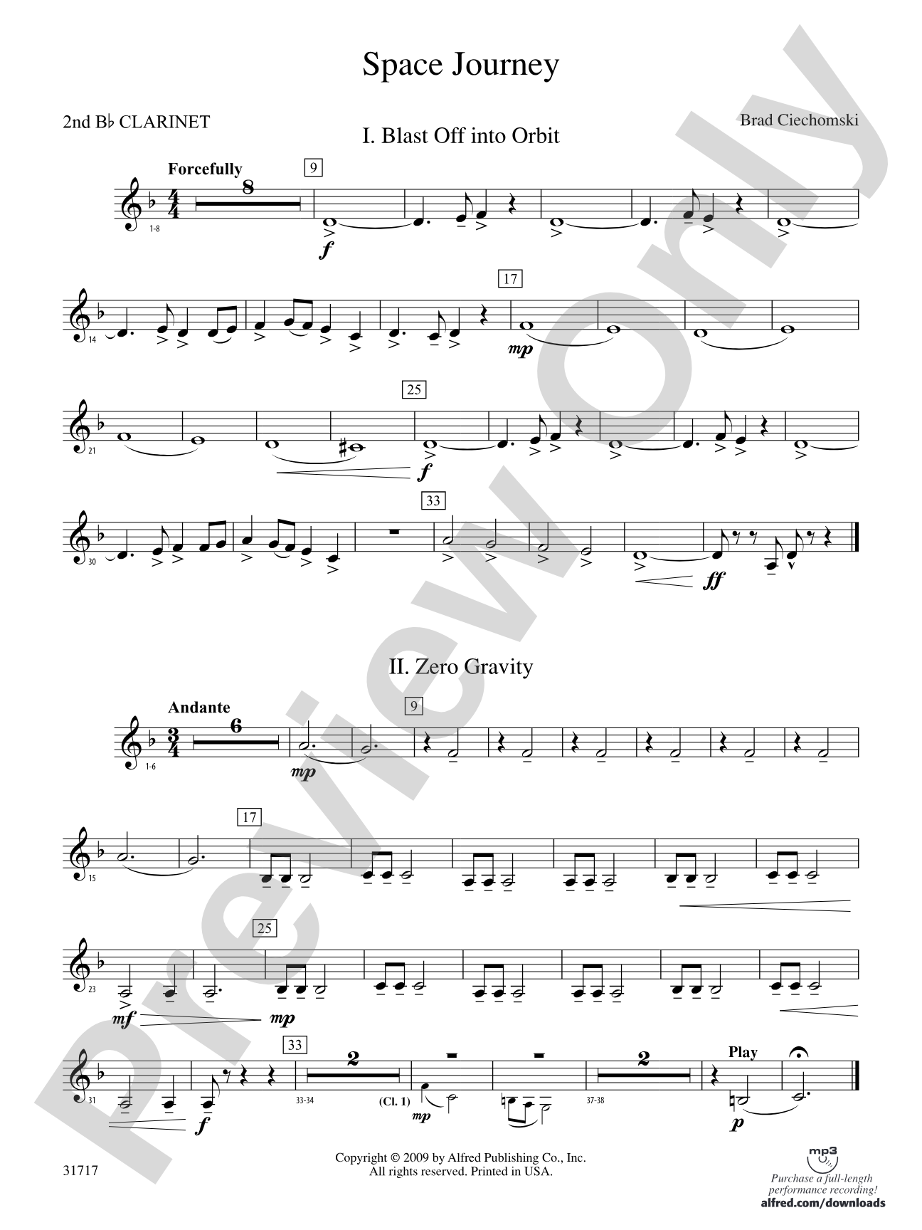 Space Journey: 2nd B-flat Clarinet