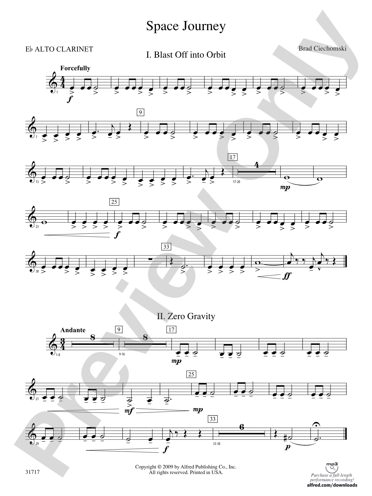 Space Journey: (wp) E-flat Alto Clarinet