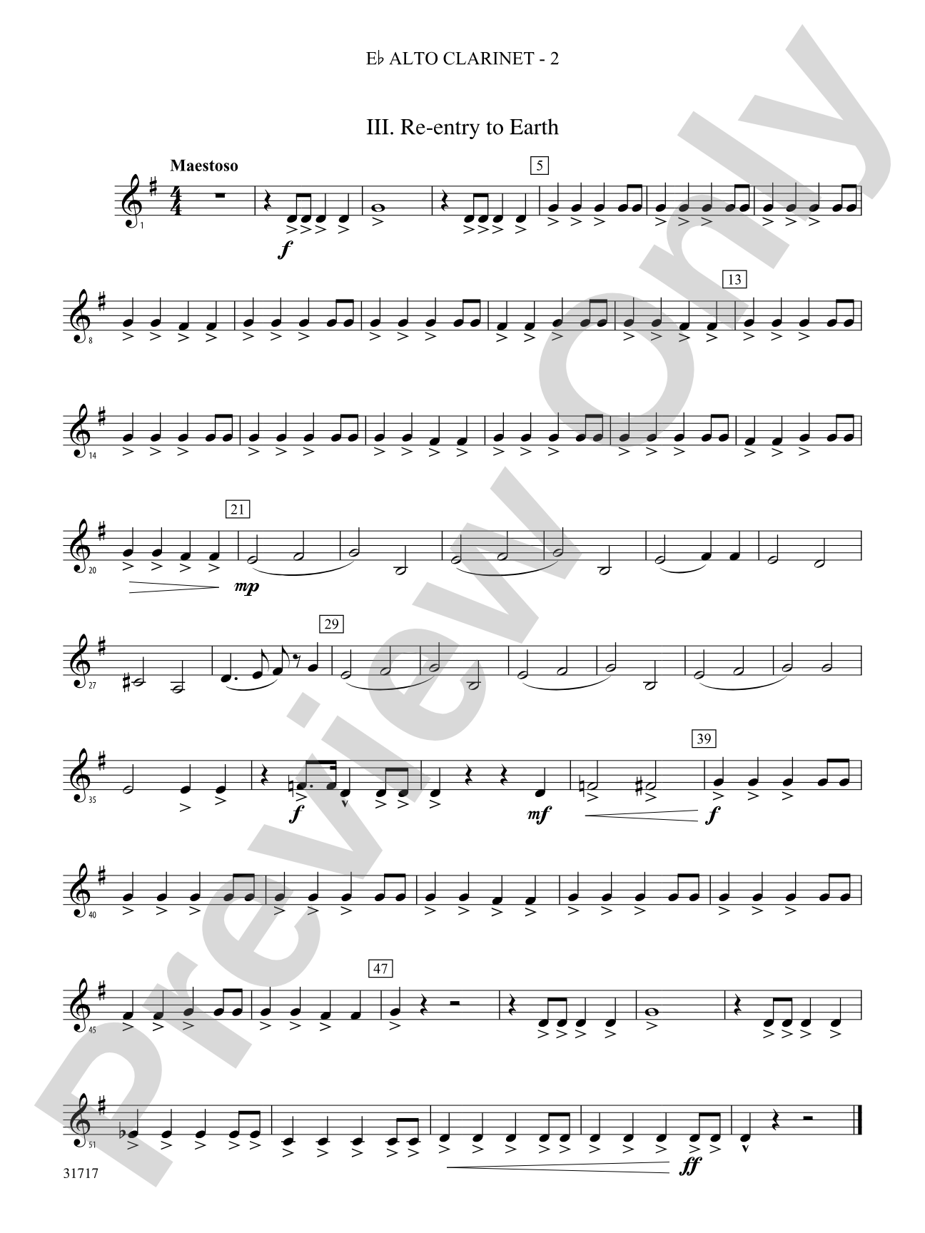 Space Journey: (wp) E-flat Alto Clarinet